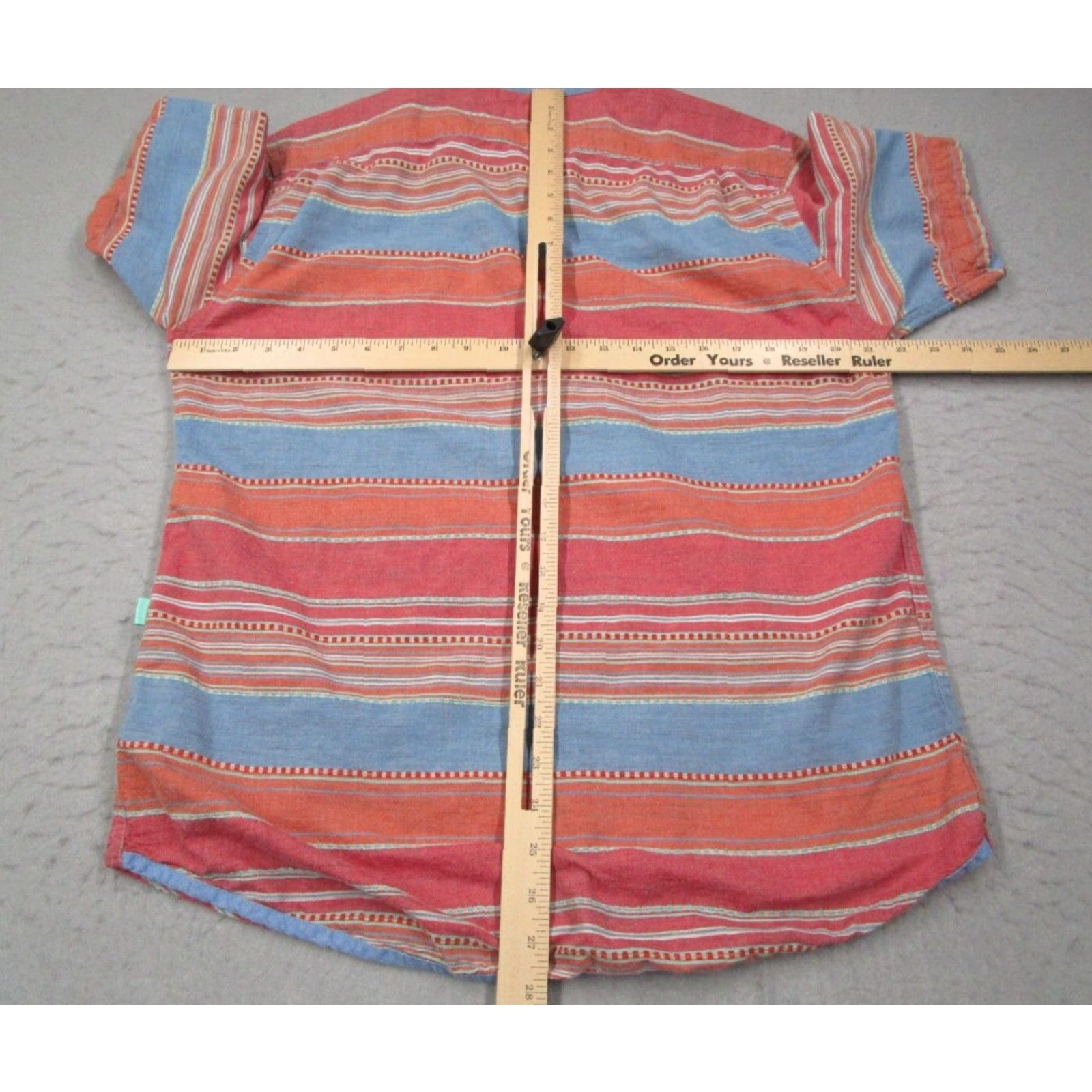 Vissla Vissla Mens Large Red Striped Short Sleeve Button Up Shirt Hawaiian Beach Cotton Size US L / EU 52-54 / 3 - 5 Thumbnail