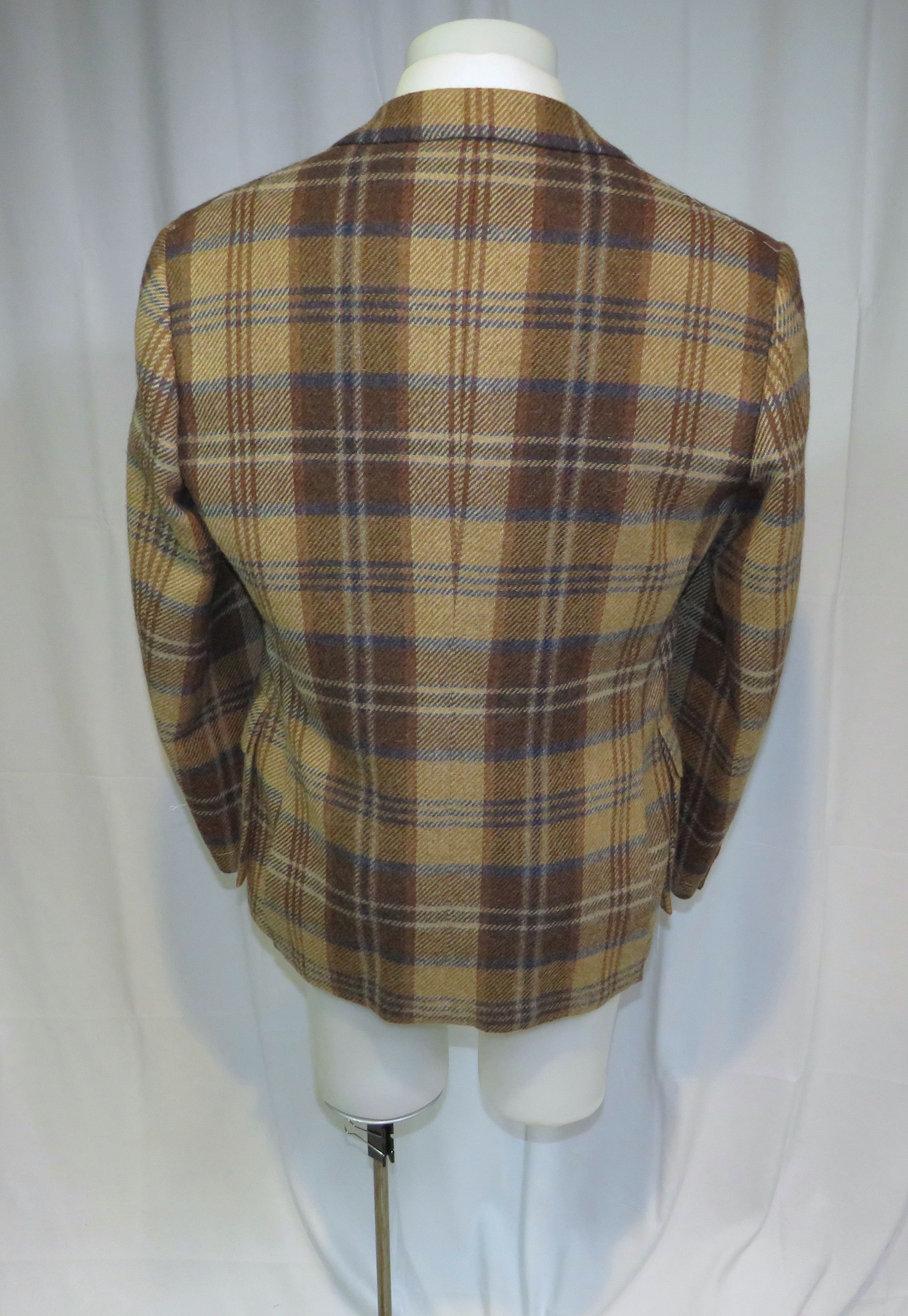 Ralph Lauren Purple Label Handmade Kent Bellows Brown Plaid 44R NWT $4995 Size 44R - 9 Thumbnail