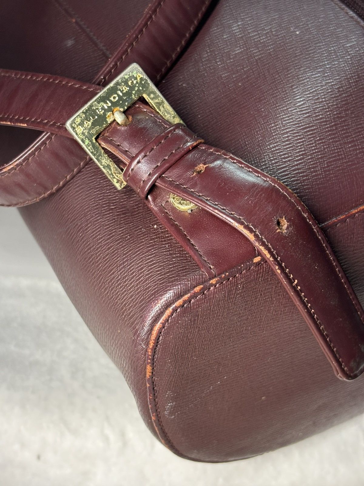 Balenciaga (rlly2 worn) Vintage Balenciaga Backpack Maroon Size ONE SIZE - 17 Thumbnail