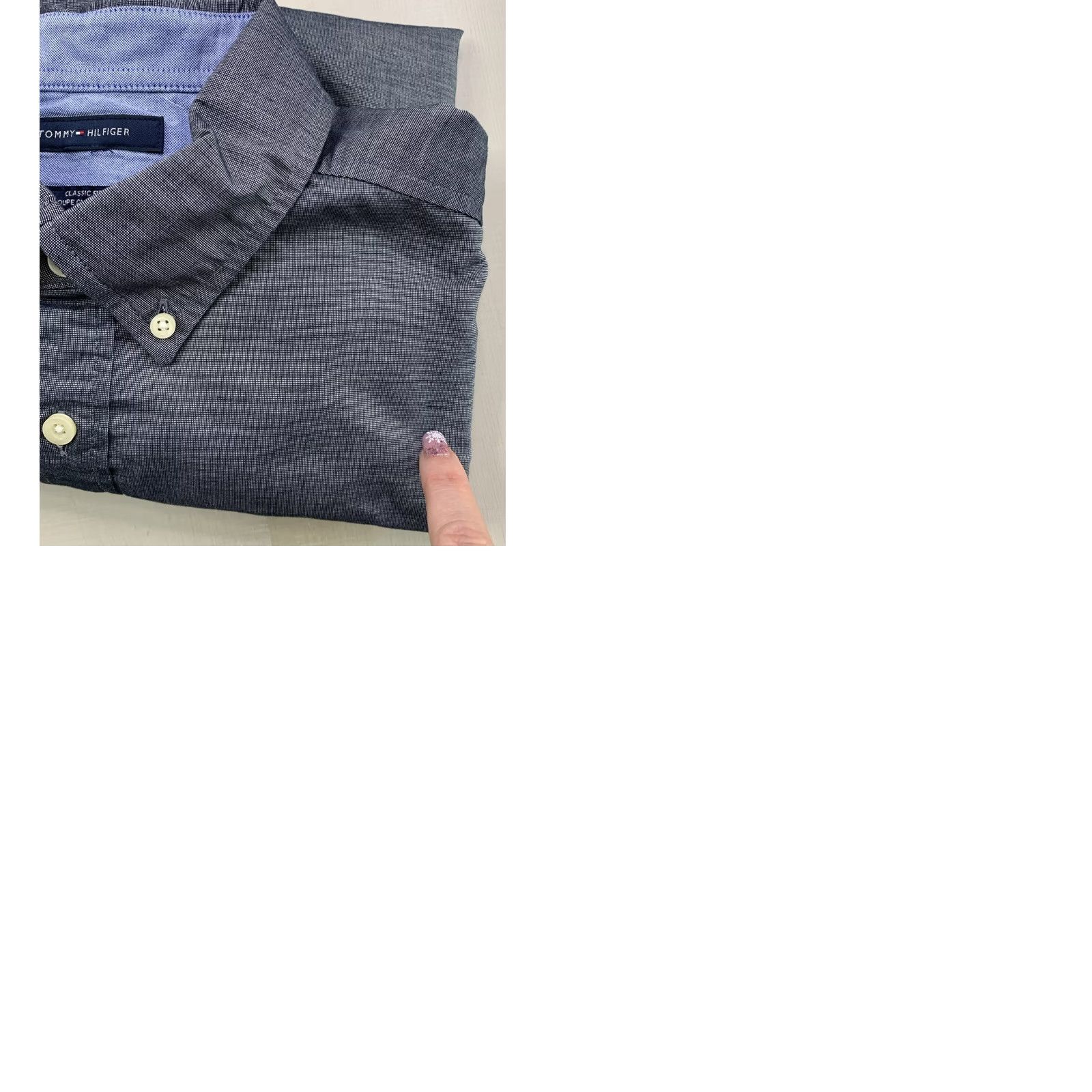Tommy Hilfiger Tommy Hilfiger High-Sheen Stretch Woven Button-Down Oxford Men’s Shirt Large Gray Size US L / EU 52-54 / 3 - 9 Thumbnail