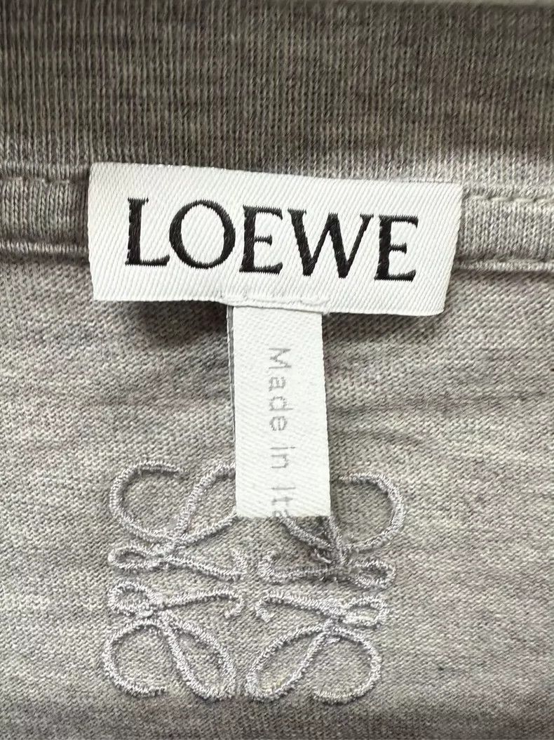 Loewe LOEWE Gray cotton embroidered round neck T-shirt Size US M / EU 48-50 / 2 - 4 Thumbnail