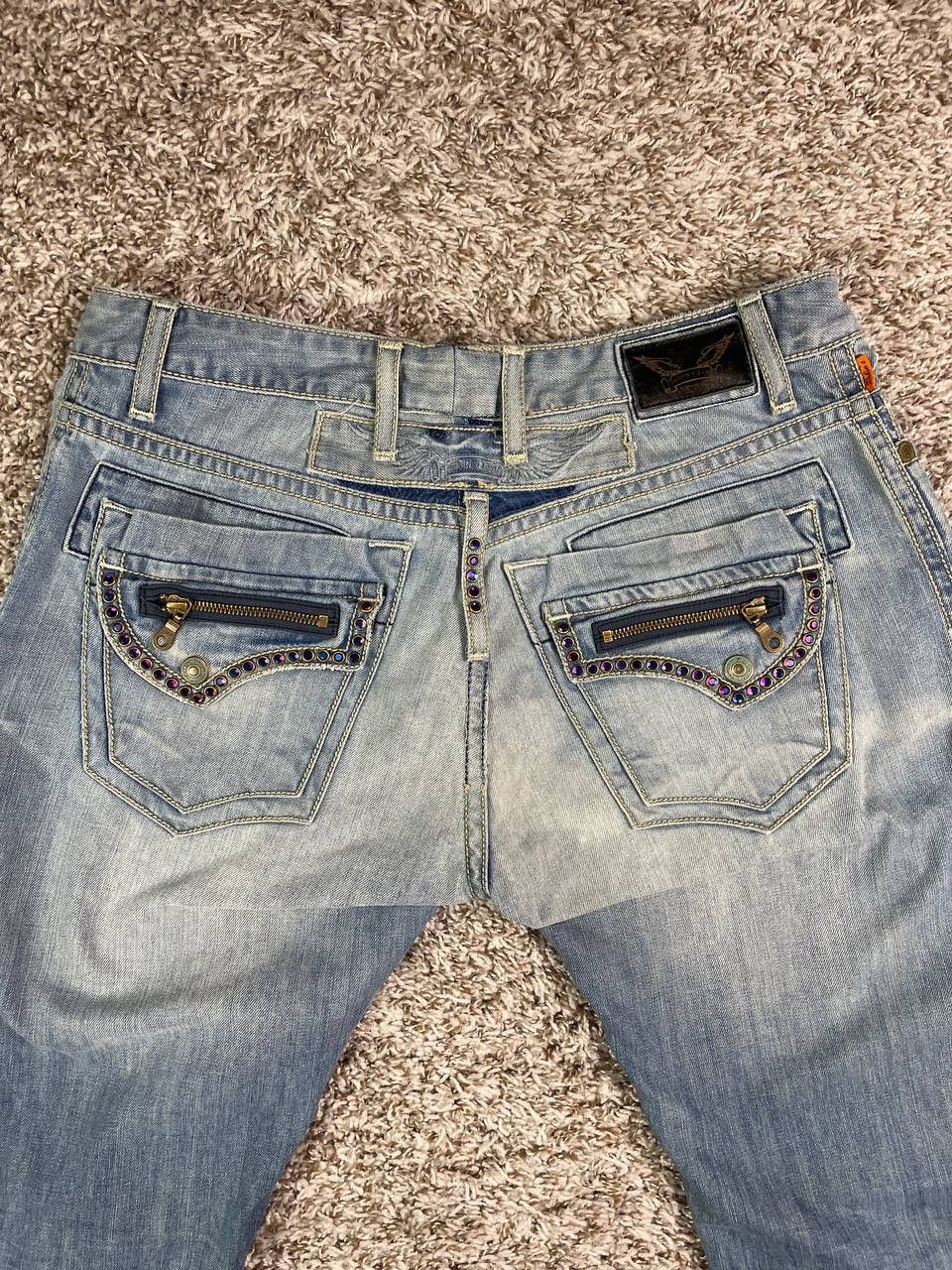 Robins Jeans Robin's Jean Zip RND Flap Studded Blue Jeans Size US 38 / EU 54 - 21 Thumbnail