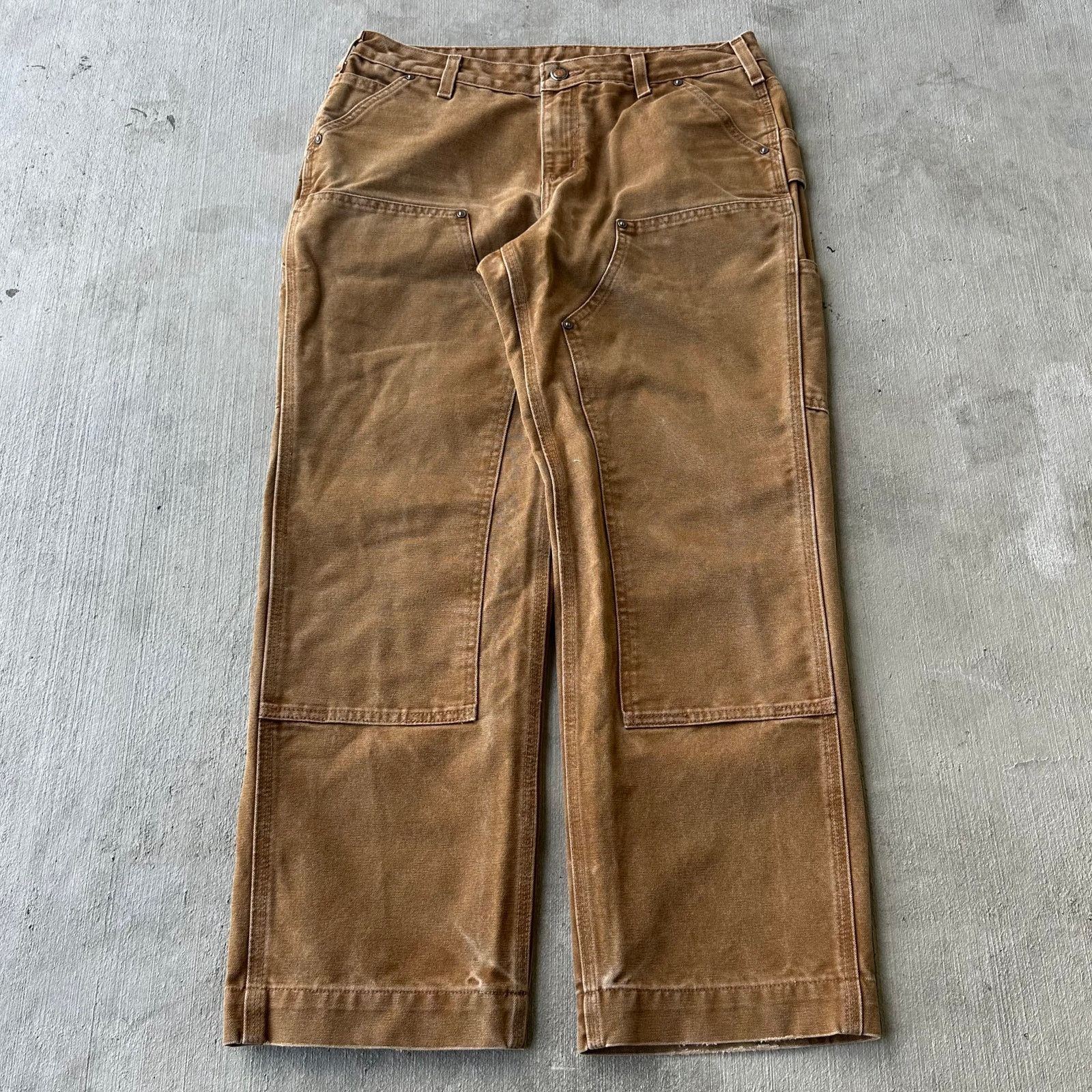 Carhartt Vintage Y2K Carhartt WOMENS brown double knee work pants Size US 32 / EU 48 - 1 Thumbnail