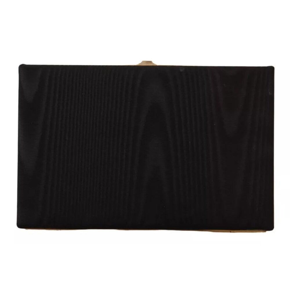 Dolce & Gabbana Dolce & Gabbana Black Silk Gold Frame Clutch Evening Party P Size ONE SIZE - 4 Thumbnail
