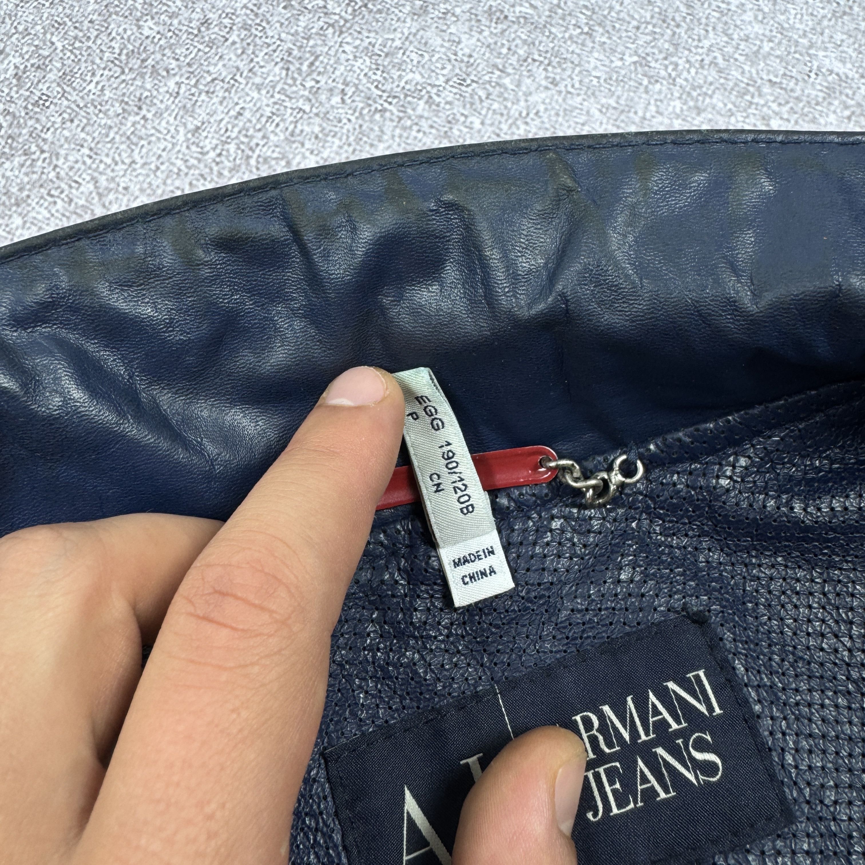 Armani Men`s Armani Jeans Navy Perforated Leather Jacket Size 3XL Size US XXL / EU 58 / 5 - 14 Thumbnail