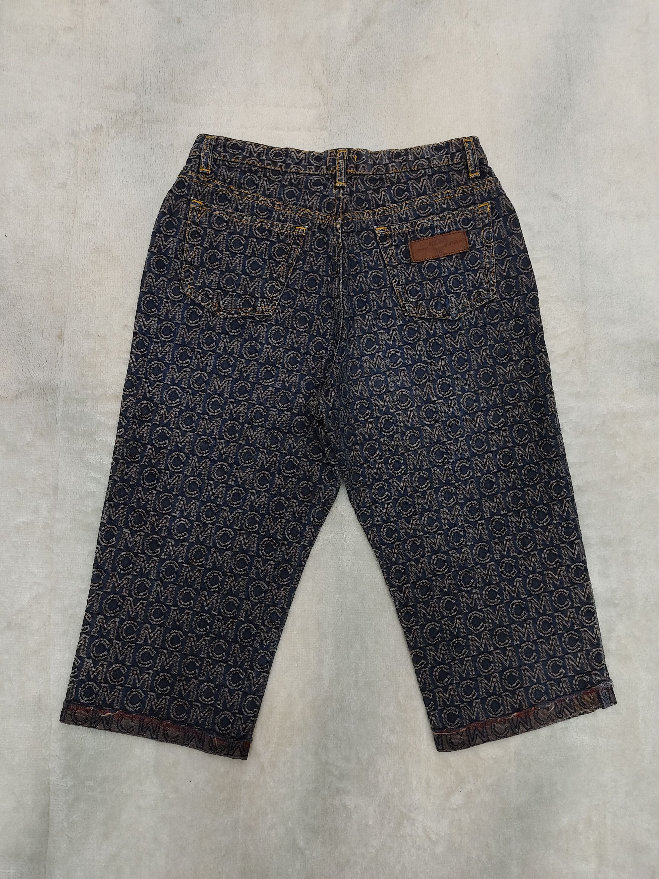 MCM 🔥Vtg MCM Legere Monogram Denim Short Size 28" / US 6 / IT 42 - 4 Thumbnail