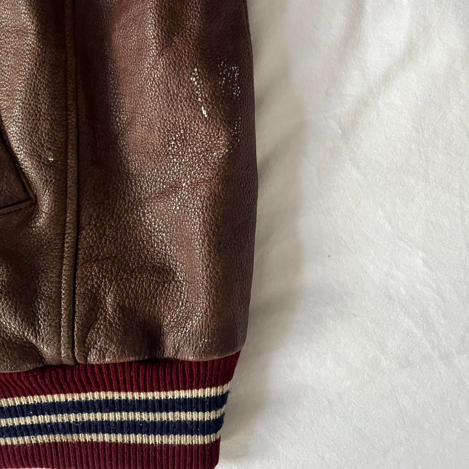 Other Brown leather varsity bomber jacket Size US XL / EU 56 / 4 - 3 Thumbnail