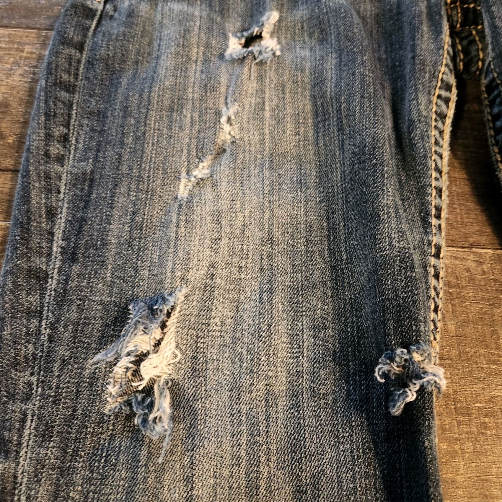 Silver Jeans Co. VINTAGE Silver Jeans Pioneer Bootcut Jeans Women's 29x33 Thick Stitch Distressed Stretch Jeans Size 29" - 6 Thumbnail