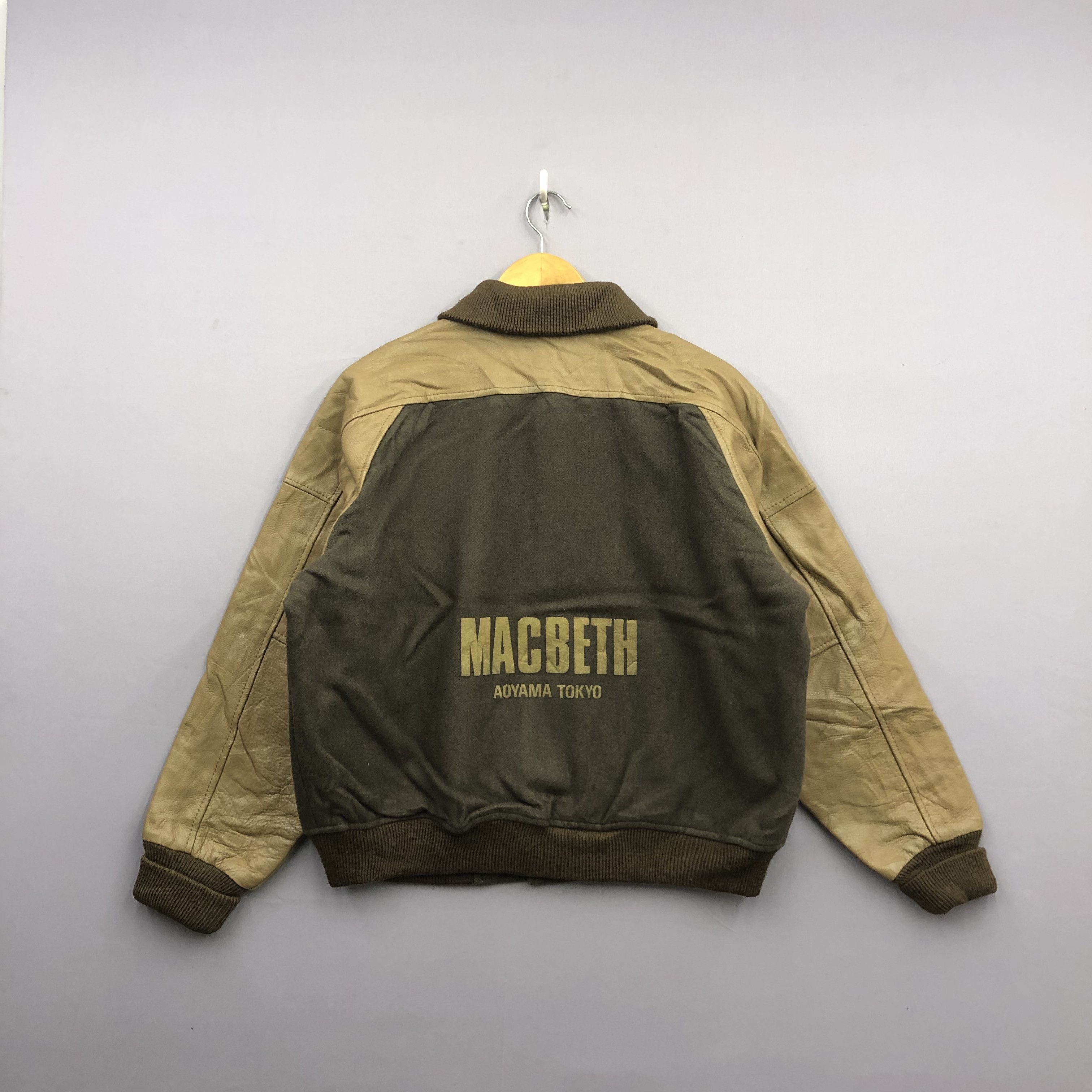 Vintage RARE Vintage 80s Macbeth Leather Varsity Wool Jacket Size US L / EU 52-54 / 3 - 1 Thumbnail