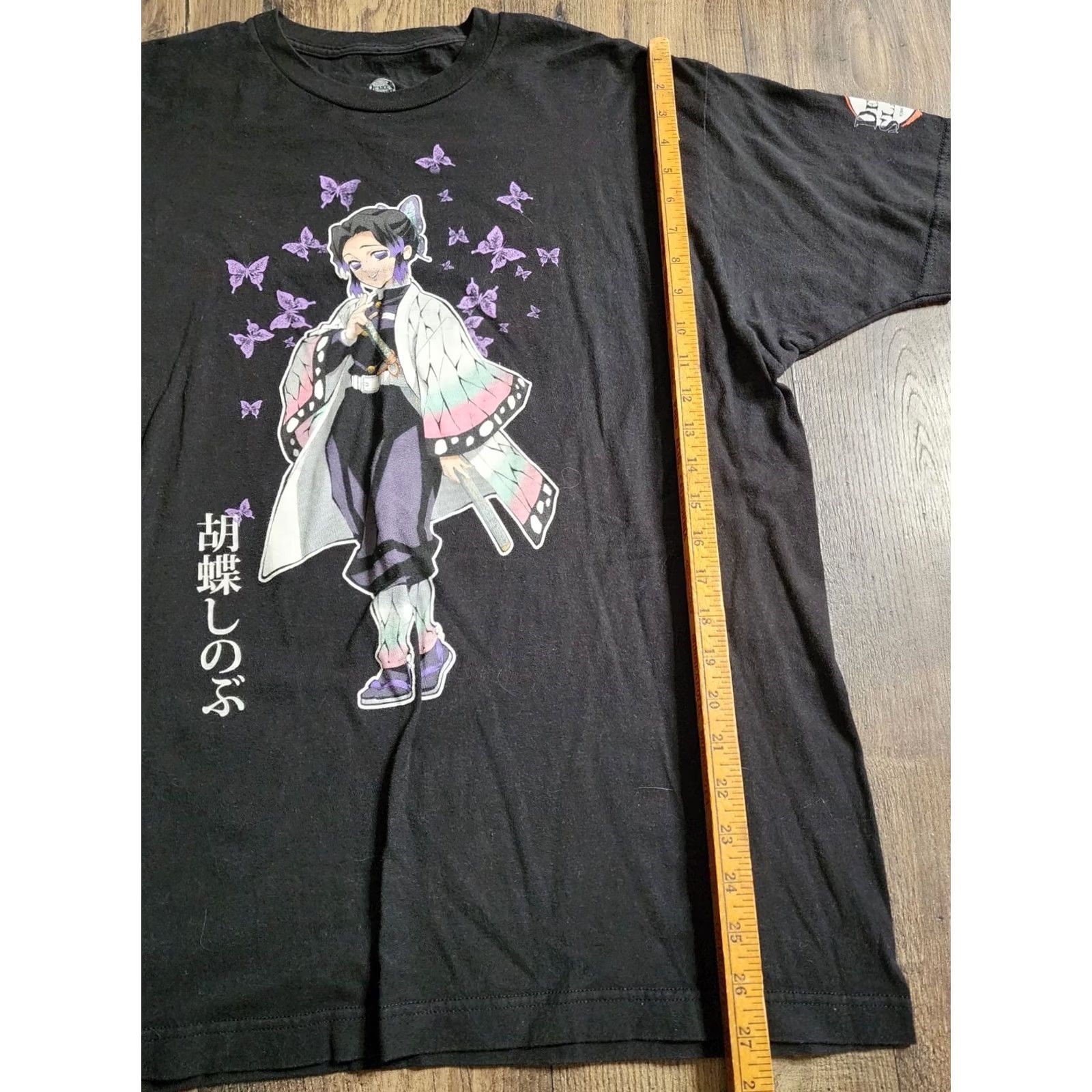 Vintage Demon Slayer Mens XL Shinobu Kocho Butterfly Licensed T Shirt Black Cotton Crew Neck Short Sleeve Graphic Print Vintage No Size US XL / EU 56 / 4 - 4 Thumbnail