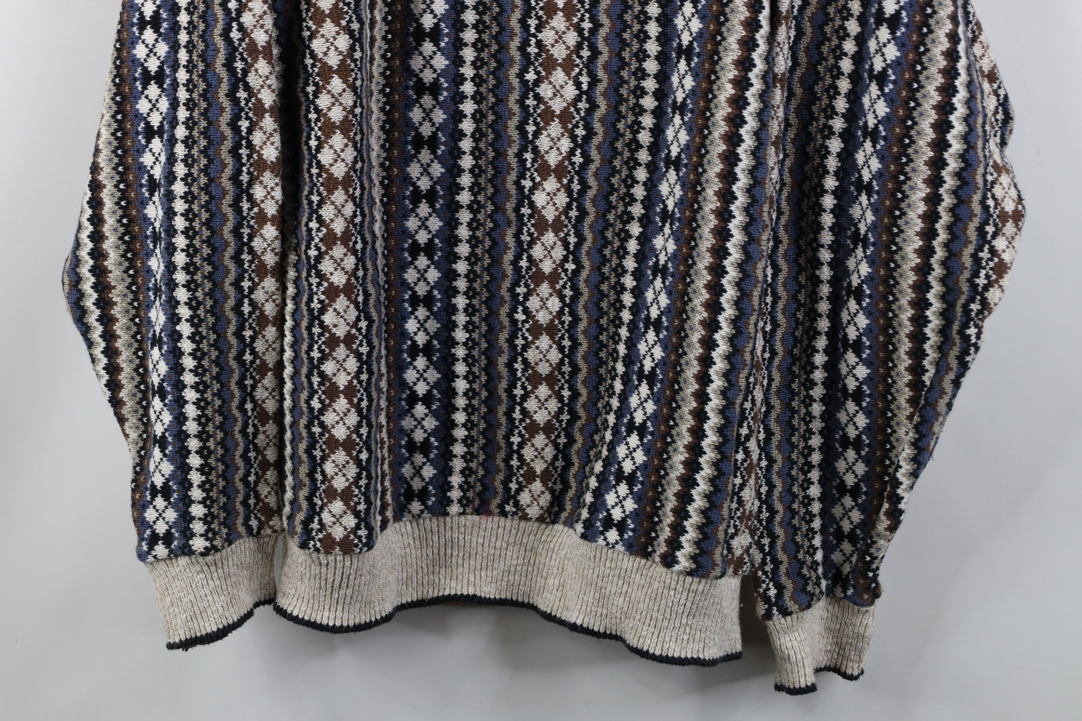 Vintage Vintage 90s Streetwear Fair Isle Knit Crewneck Sweater USA Size US XL / EU 56 / 4 - 3 Thumbnail