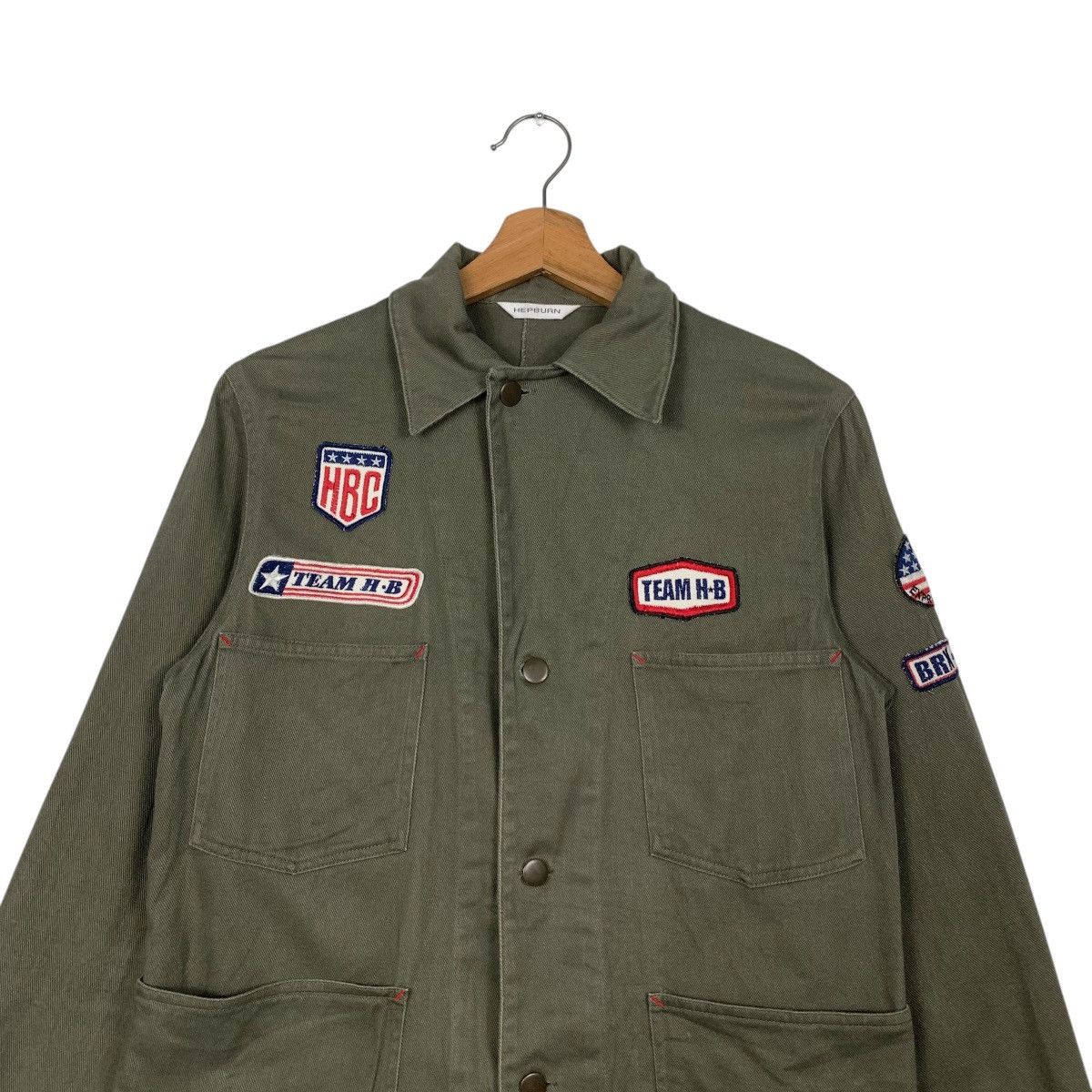 Japan Rags HEPBURN Olive Green Workwear Chore Jacket #2590-C117 Size US M / EU 48-50 / 2 - 2 Thumbnail