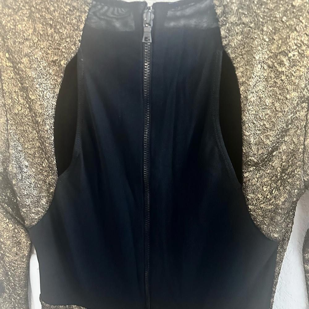 Designer Alice + Olivia Selma Metallic Bronze Bodycon Dress Small Size S / US 4 / IT 40 - 10 Thumbnail