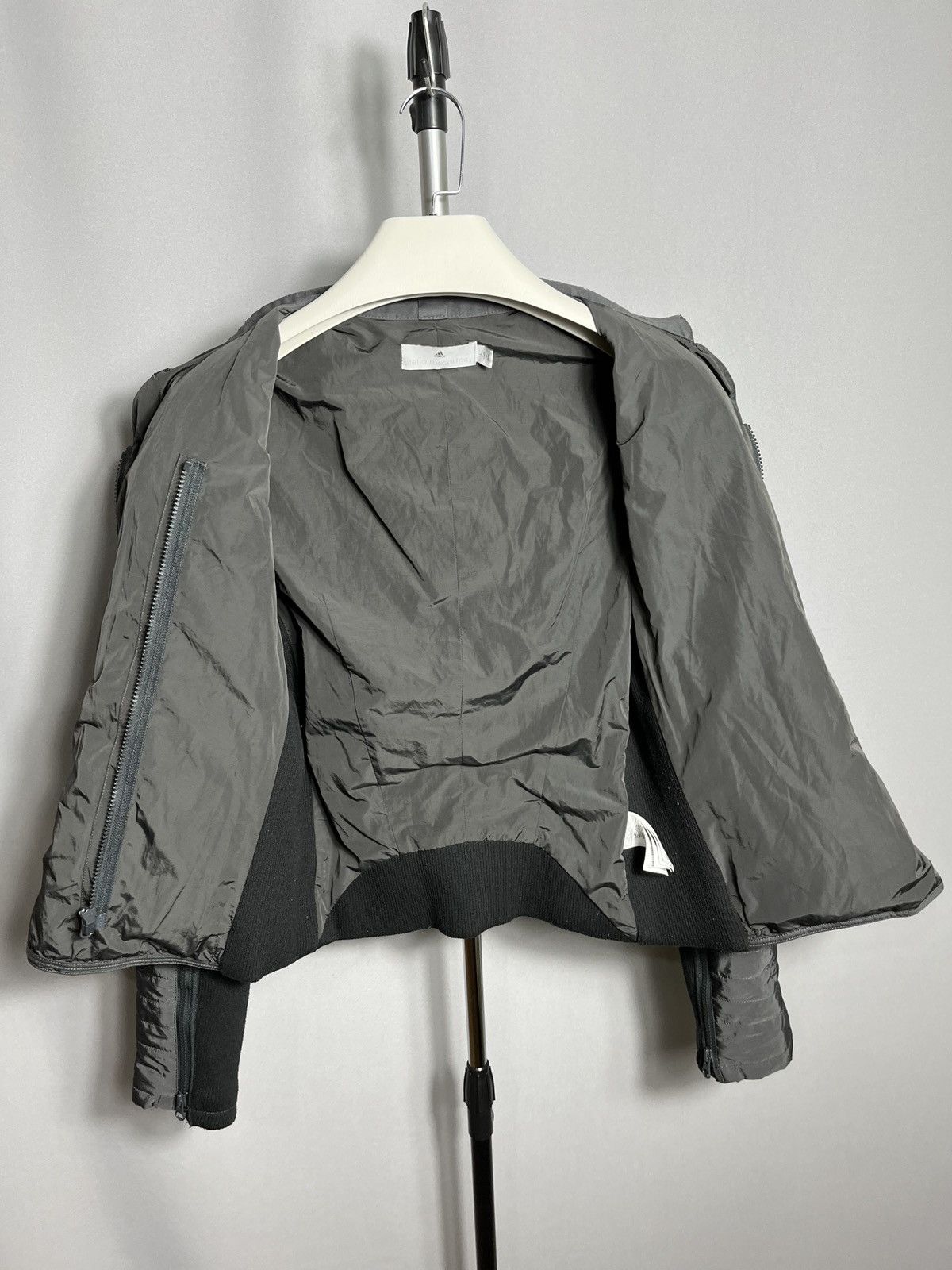 Adidas × Stella McCartney Adidas x Stella McCartney Woman Black Gray Moto Biker Jacket Size L / US 10 / IT 46 - 9 Thumbnail