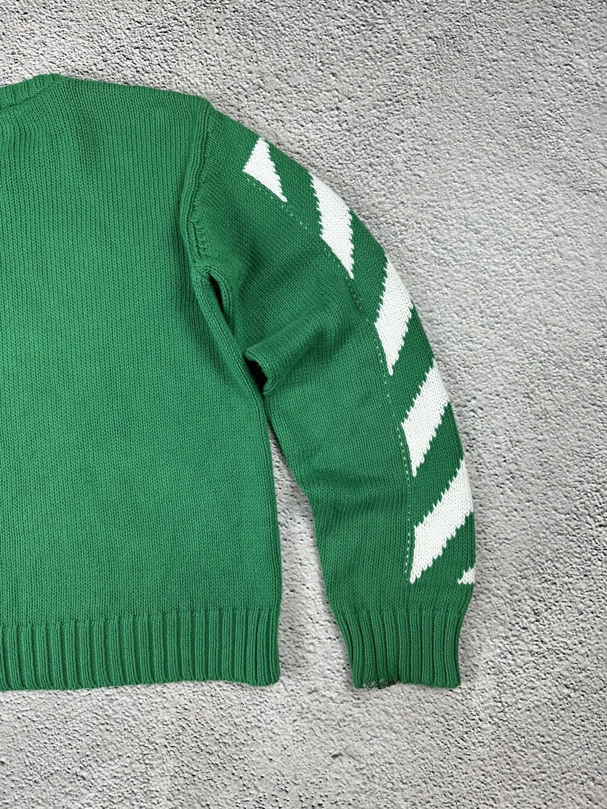 Off-White Off-White Kids Green Helvetica Sweater Y2K Size US XS / EU 42 / 0 - 8 Thumbnail