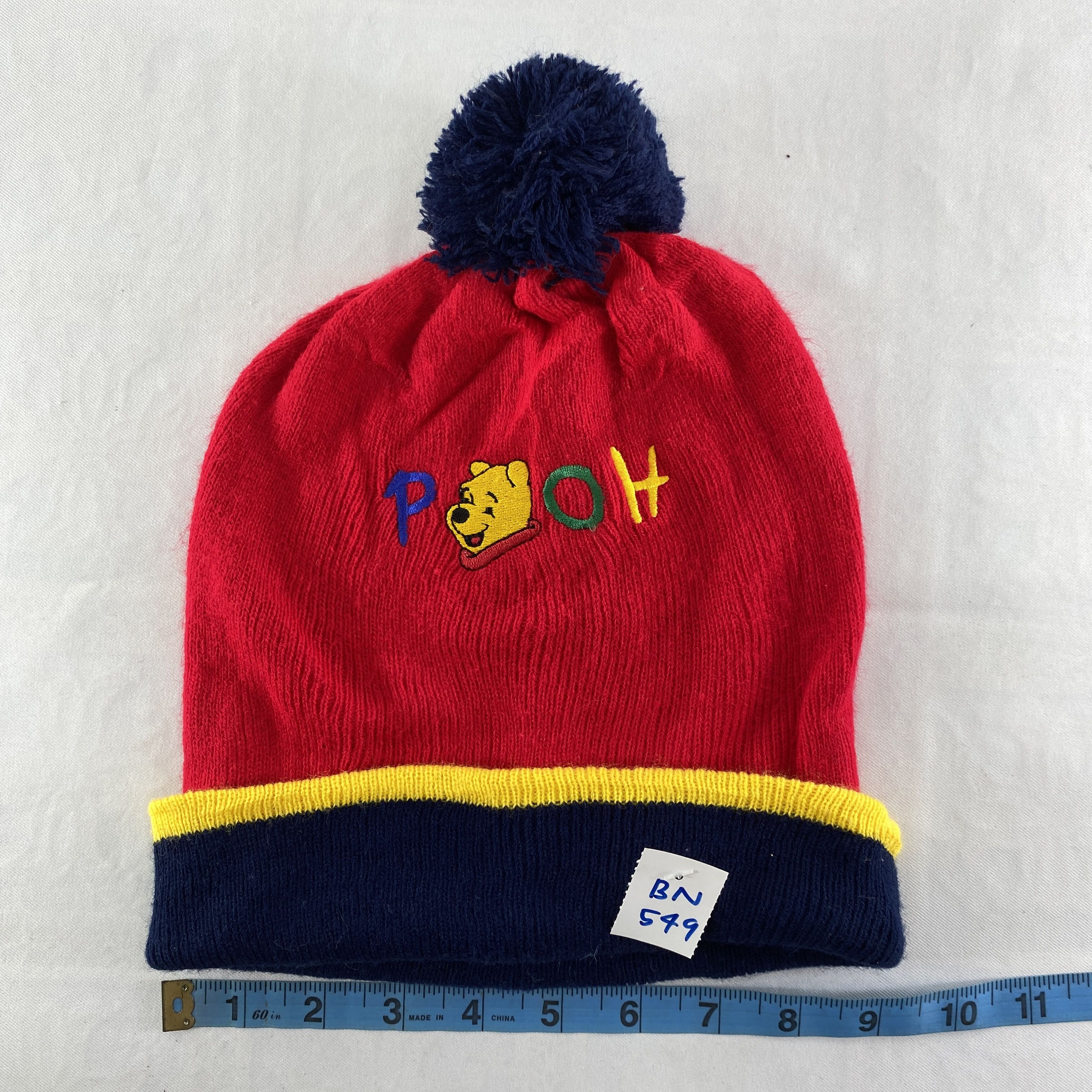 Disney Pooh Embroidery Snow Cap Hat Beanie -BN549 Size ONE SIZE - 4 Thumbnail