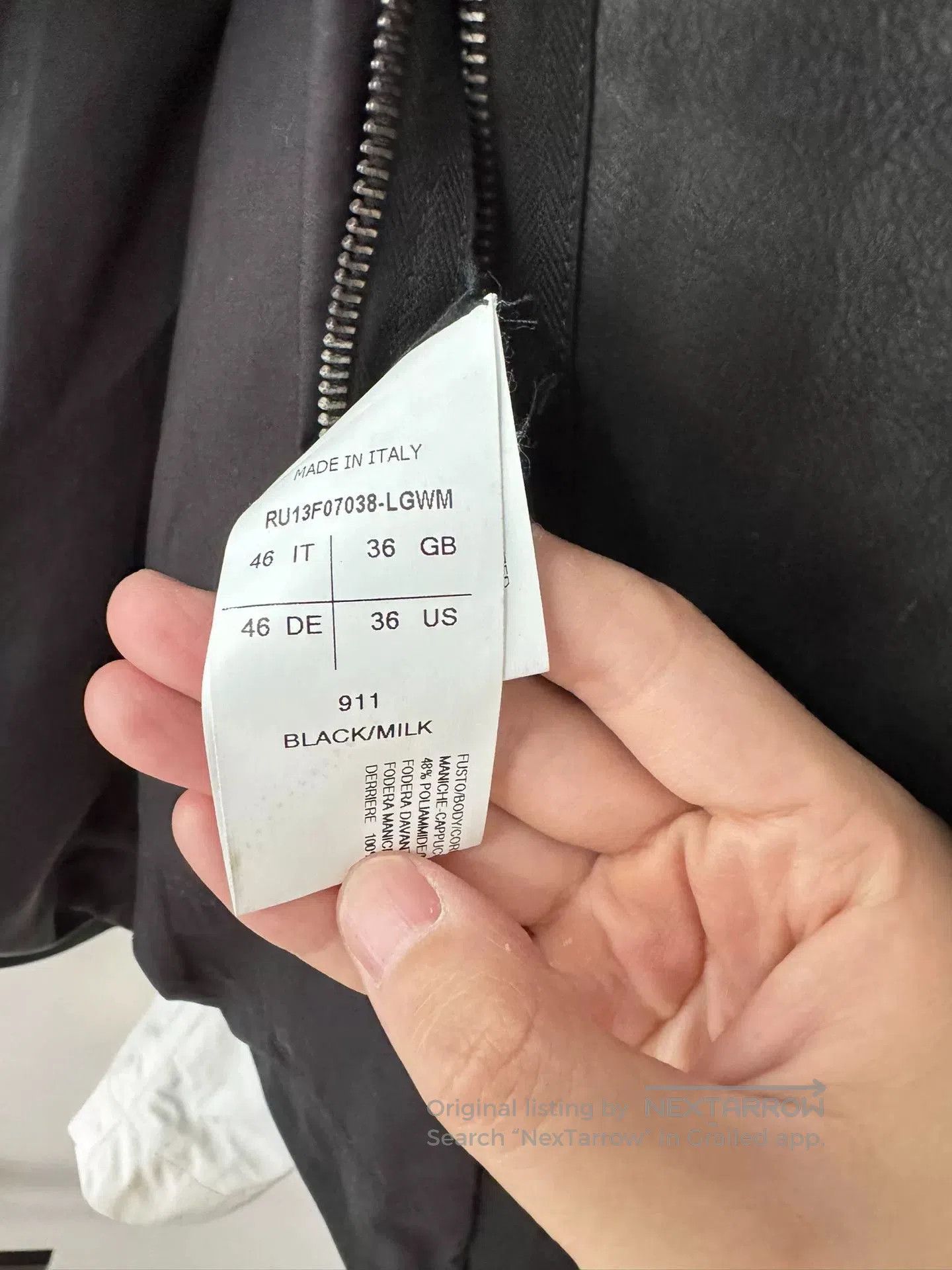Rick Owens Rick Owens Spliced Sleeve Leather Jacket. Size US S / EU 44-46 / 1 - 4 Thumbnail