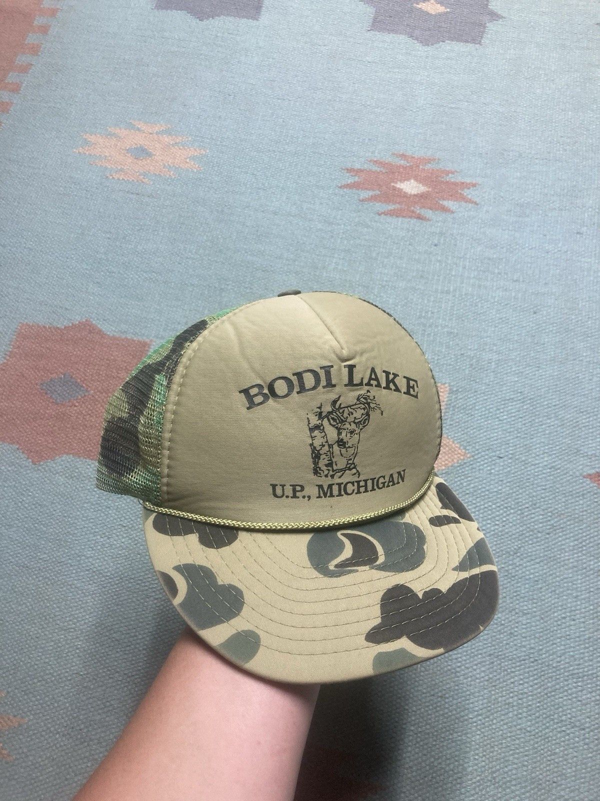 Vintage trucker hat duck camo Bodi Lake Michigan upper peninsul deer Size ONE SIZE - 1 Thumbnail