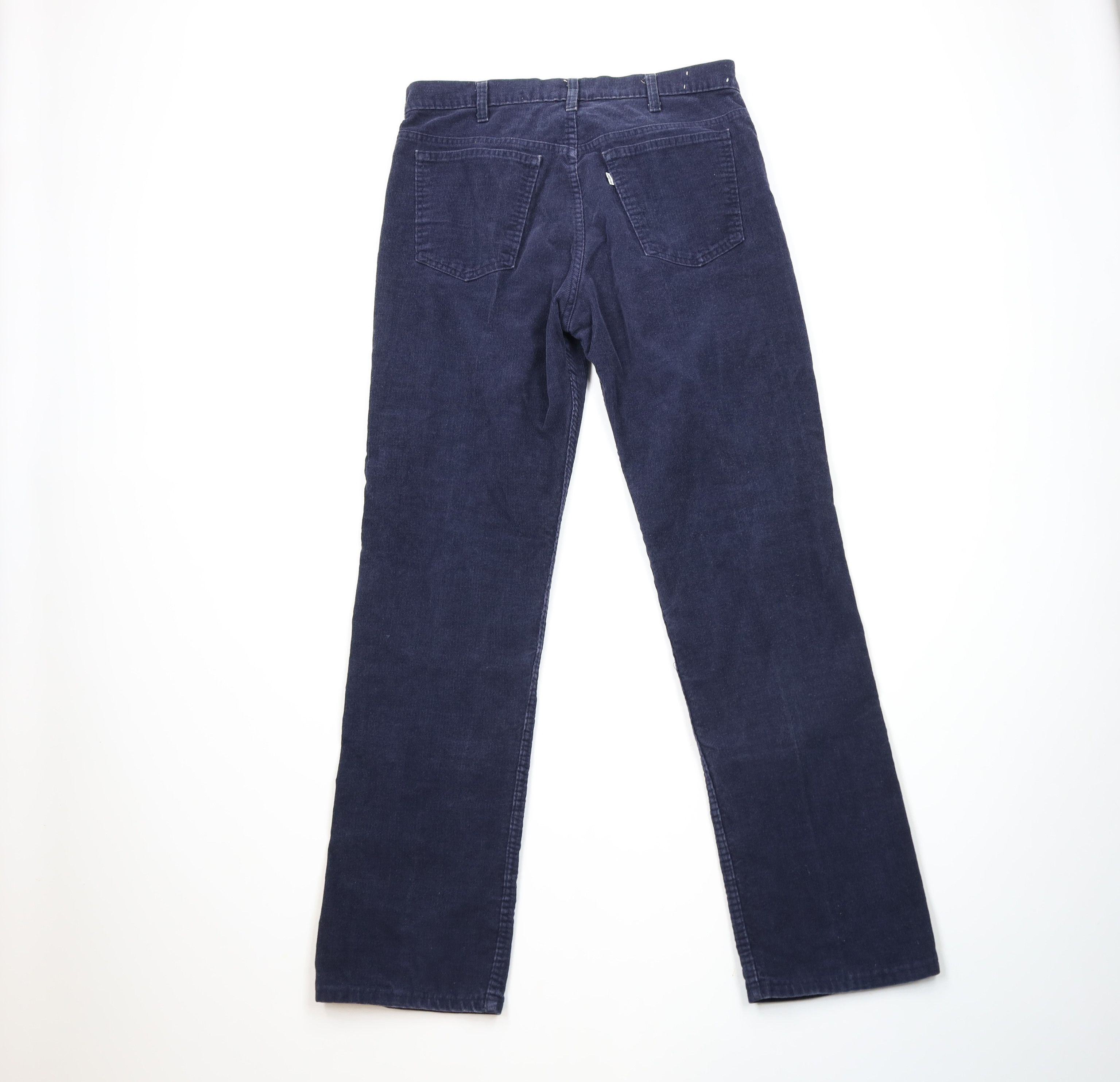 Levi's × Vintage Vintage 80s Levis Flared Corduroy Chino Pants Navy Blue USA Size US 36 / EU 52 - 10 Thumbnail