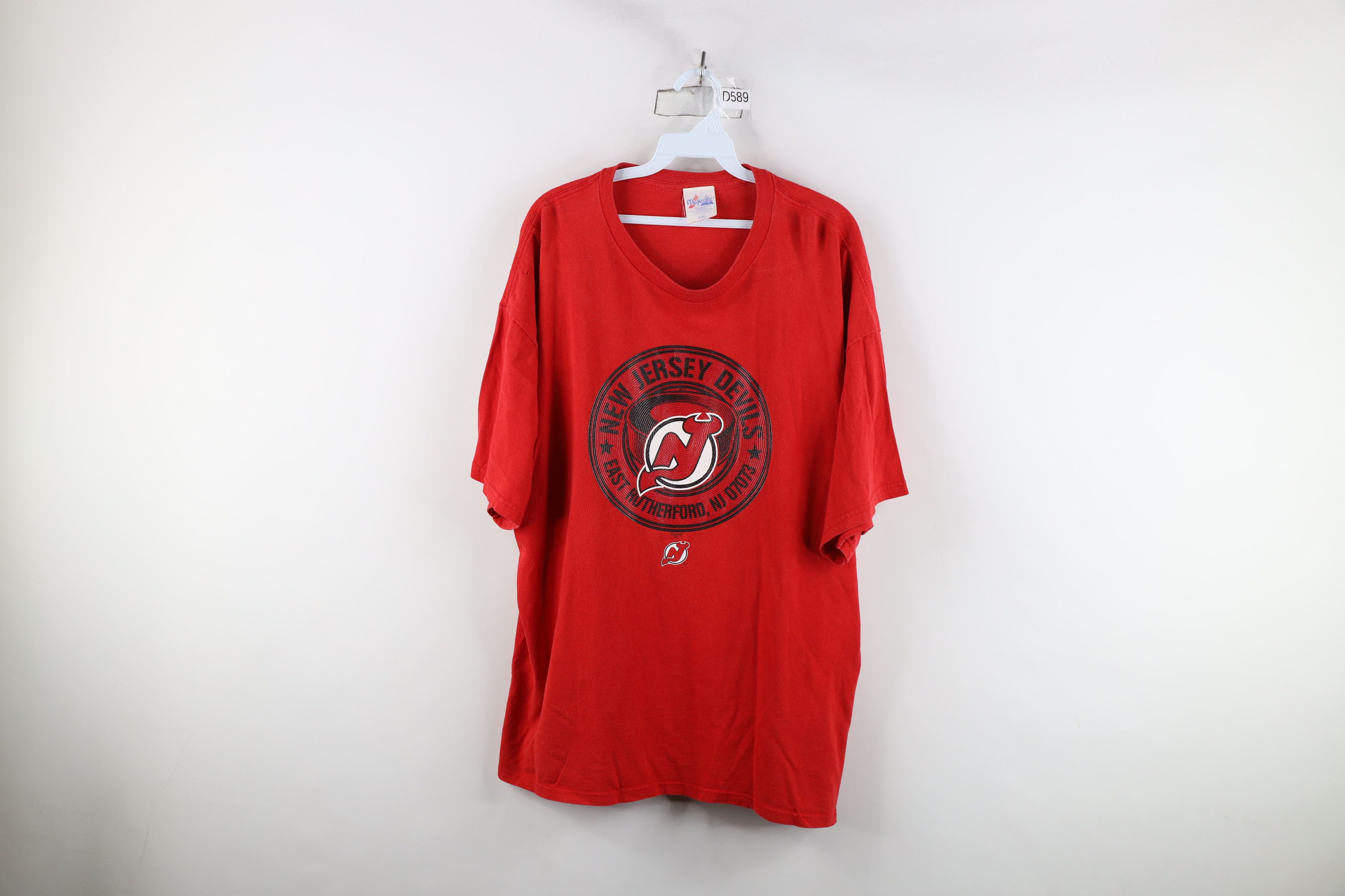 Majestic × Vintage Vintage 90s Majestic New Jersey Devils Hockey T-Shirt Red Size US XXL / EU 58 / 5 - 1 Thumbnail