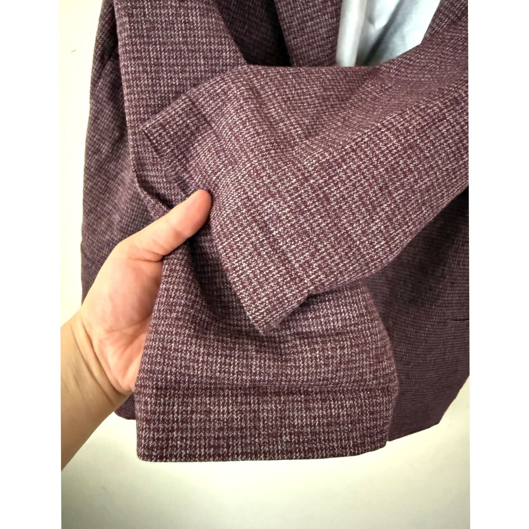 AQUA Aqua Purple Lined Twill Weave Open Front Collared Pocket Office/Work Blazer-XL Size XL / US 12-14 / IT 48-50 - 3 Thumbnail