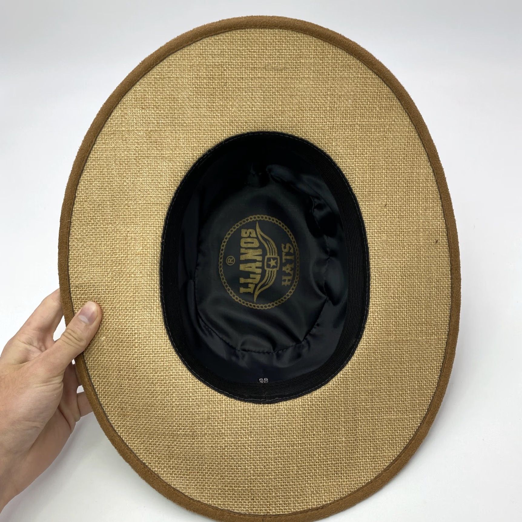 Vintage Llanos Hats Cowboy Hat Men Size 58 Western Burlap Suede Sun Hat Casual Workwear Size ONE SIZE - 7 Thumbnail