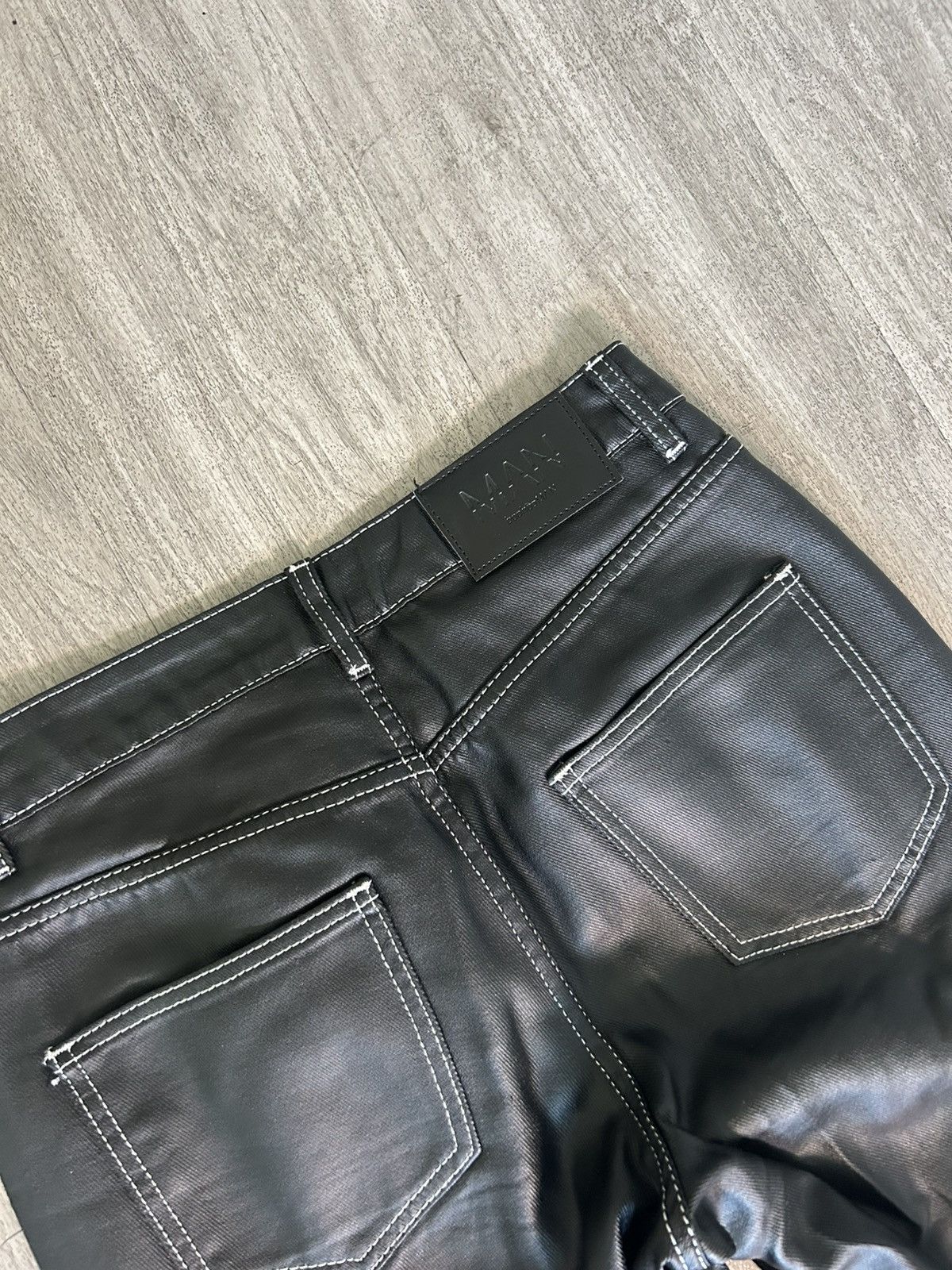 Boohoo Faux Leather Straight Leg Denim Size US 30 / EU 46 - 3 Thumbnail