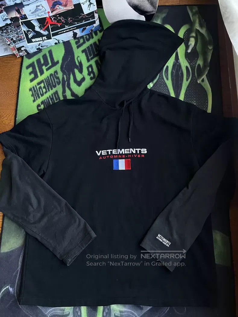 Vetements VETEMENTS Flag Print Two-Piece Hooded Sweatshirt Size US S / EU 44-46 / 1 - 1 Thumbnail