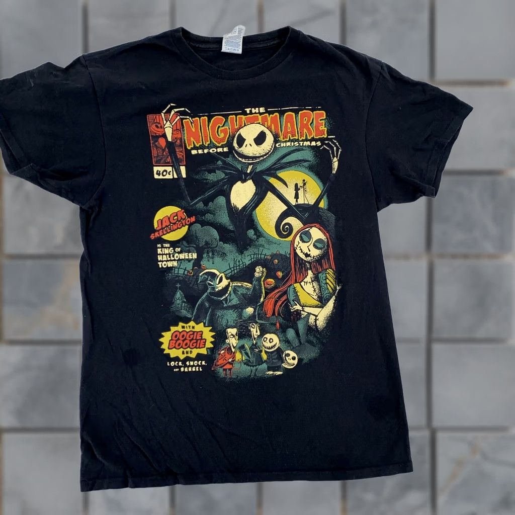 Vintage Nightmare Before Christmas Shirt Mens Small Black Jack Skellington Disney Tee Size US S / EU 44-46 / 1 - 1 Thumbnail