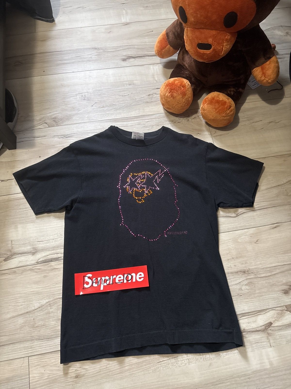 Bape 00s NIGO BAPE SWAROVSKIS RHINESTONE TEE APE HEAD STAR LOGO Size US M / EU 48-50 / 2 - 1 Thumbnail