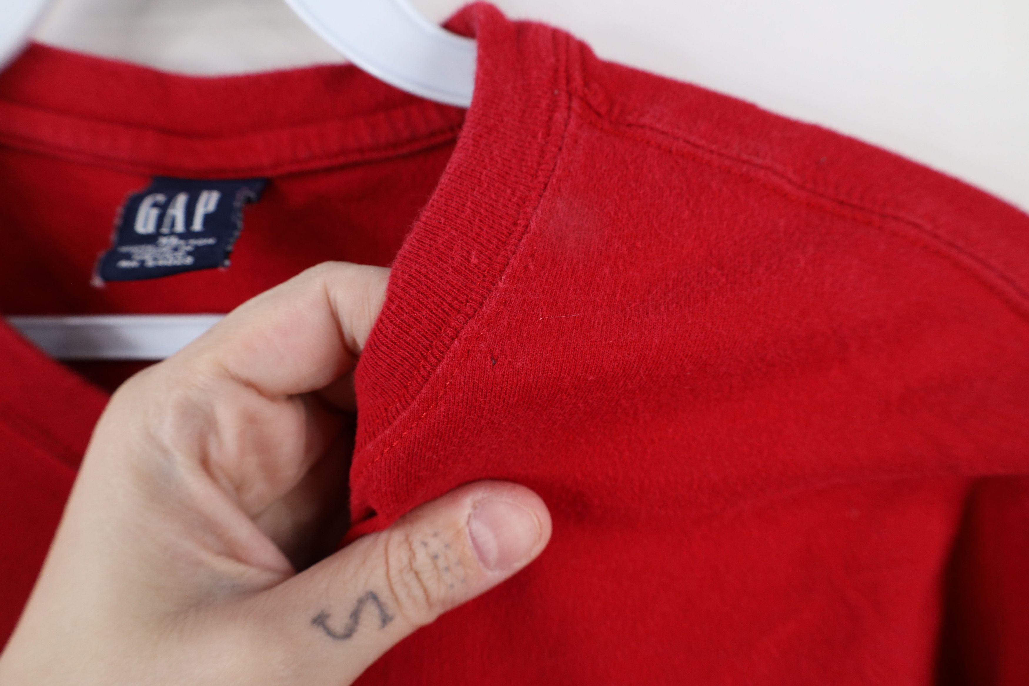 Gap × Vintage Vintage 90s Gap Faded Blank Short Sleeve T-Shirt Red Cotton Size US XL / EU 56 / 4 - 4 Thumbnail