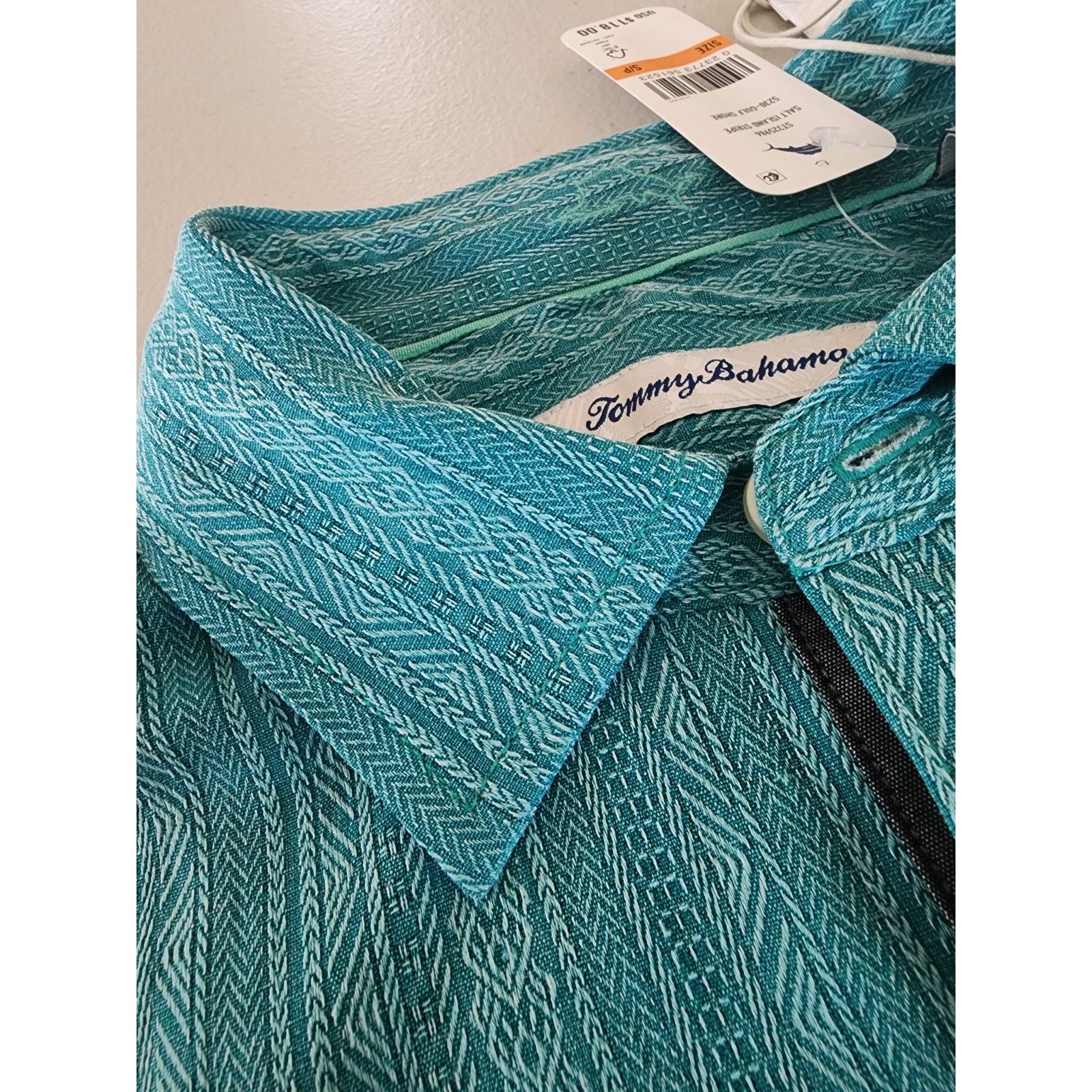 Tommy Bahama Tommy Bahama Salt Island Stripe Camp Shirt Gulf Shore Teal Size US S / EU 44-46 / 1 - 5 Thumbnail