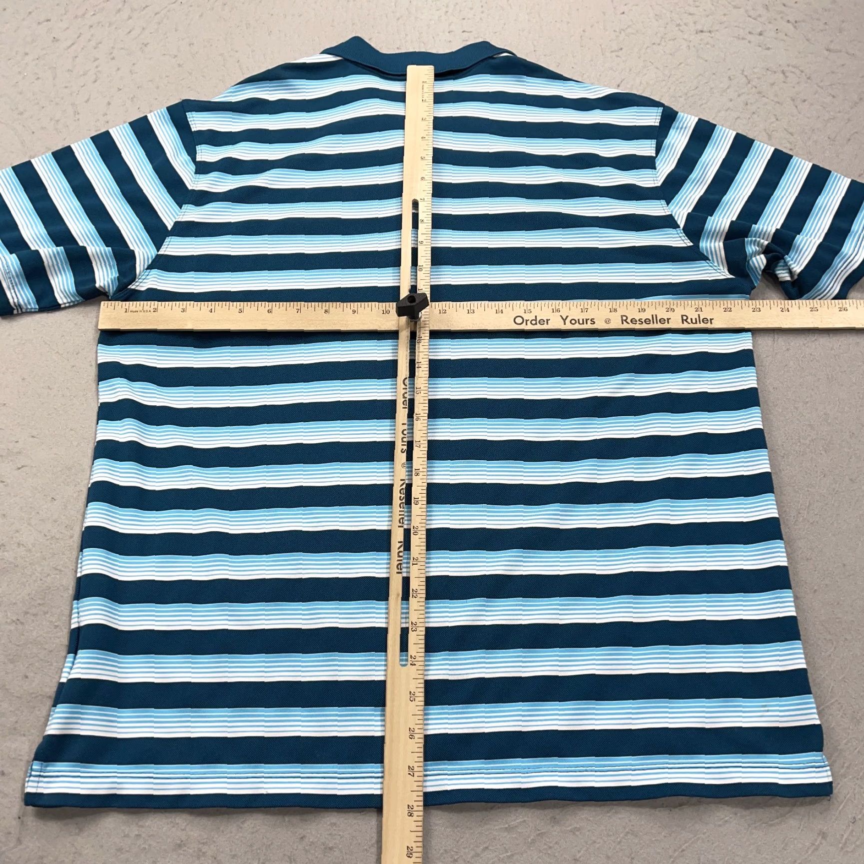 Nike Nike Golf Polo Shirt Mens L Blue Dri-Fit Tour Performance Striped Polo Size US L / EU 52-54 / 3 - 7 Thumbnail