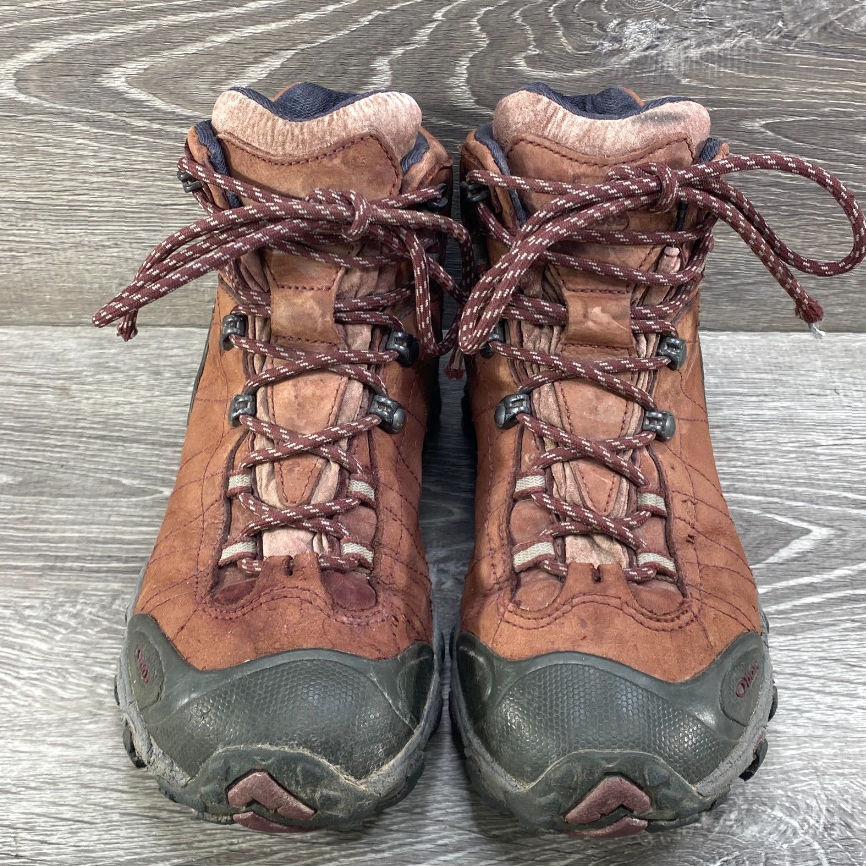Oboz Oboz Bridger Womens 9 Rust Red Leather Ankle Mid B-Dry Hiking Boots Waterproof Size US 7 / IT 37 - 3 Thumbnail