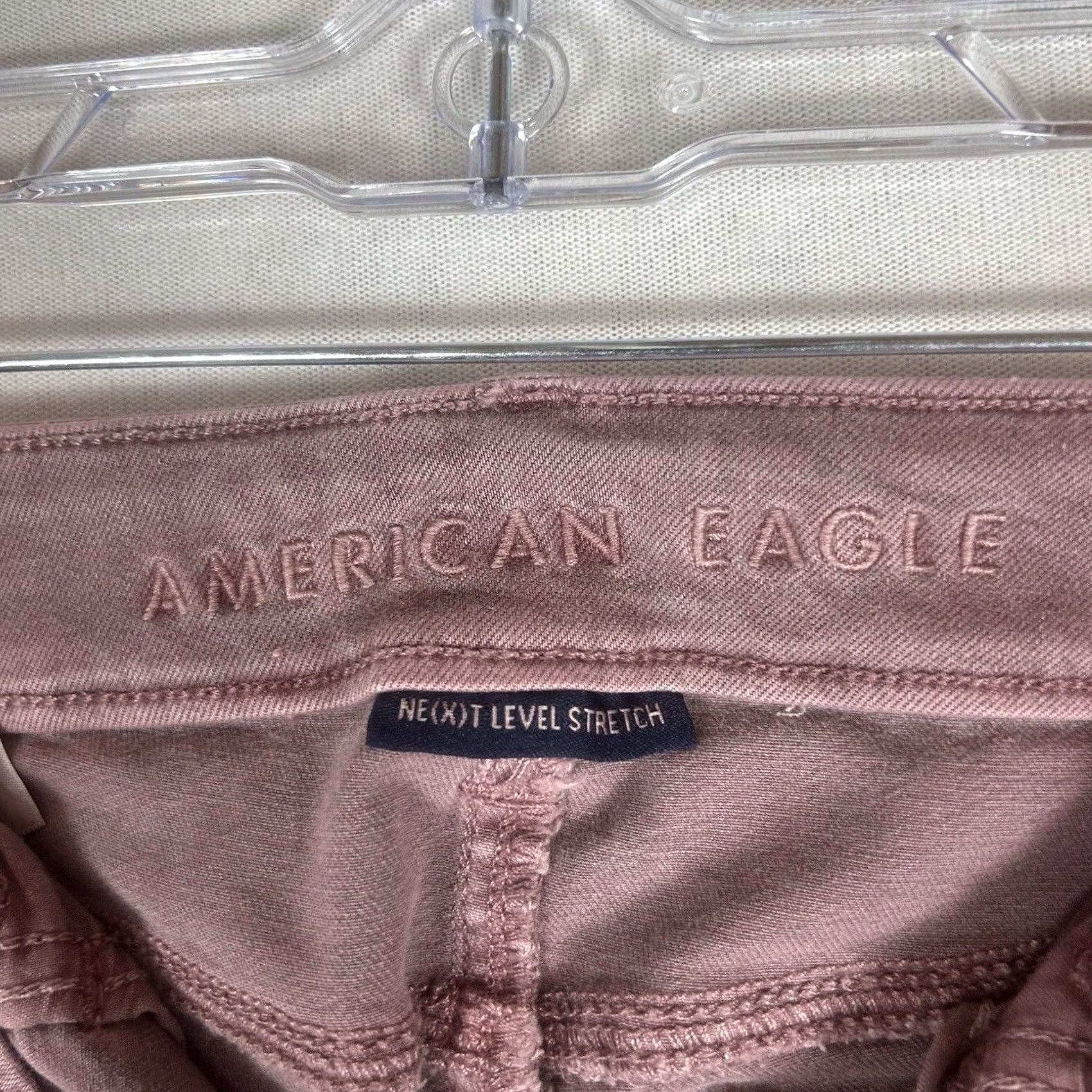 American Eagle Outfitters American Eagle Outfitters Next Level Stretch Jegging Jeans Women's Size 2 Red Low Rise Slim 4-Pocket Denim Mid/City College Logo Embroidered Size 26" / US 2 / IT 38 - 3 Thumbnail