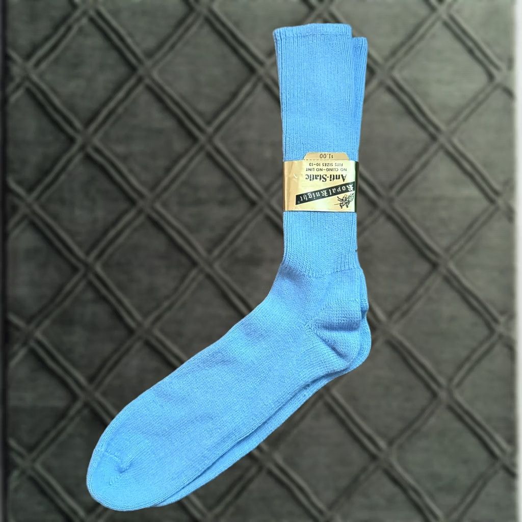 Vintage VINTAGE Royal Knight Socks Crew Mens 10-13 USA Dark Brown 60s Anti Static NWT Original Cotton Knit Size ONE SIZE - 1 Thumbnail
