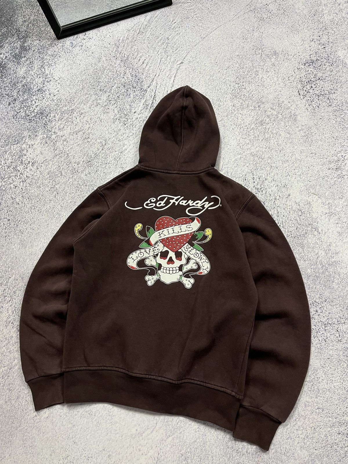 Ed Hardy Vintage Y2K Ed Hardy Love Kills Slowly Big Logo Zip Hoodie Size M / US 6-8 / IT 42-44 - 2 Thumbnail