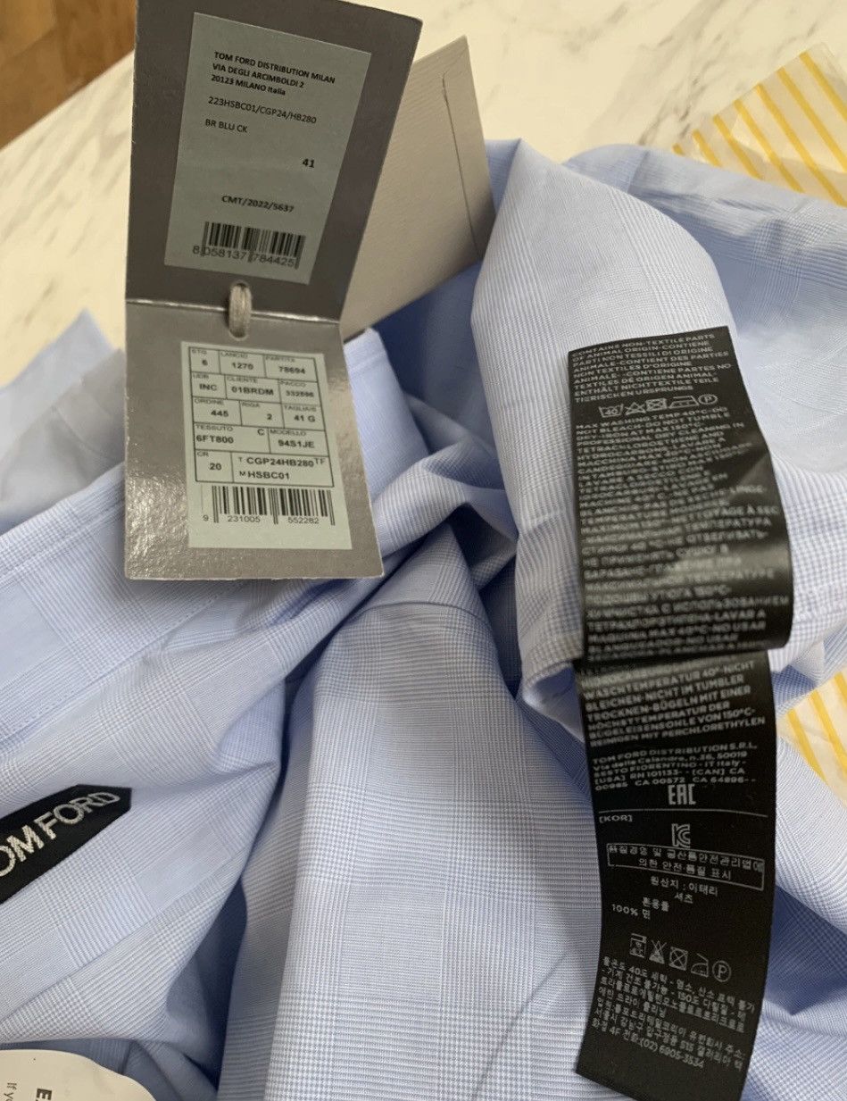 Tom Ford TOM FORD dress Shirt 41 / 16 blue tartan Size US L / EU 52-54 / 3 - 7 Thumbnail