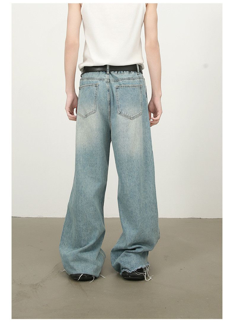 Japanese Brand × Jean High street distressed tassel loose versatile ripped jeans Size US 32 / EU 48 - 6 Thumbnail
