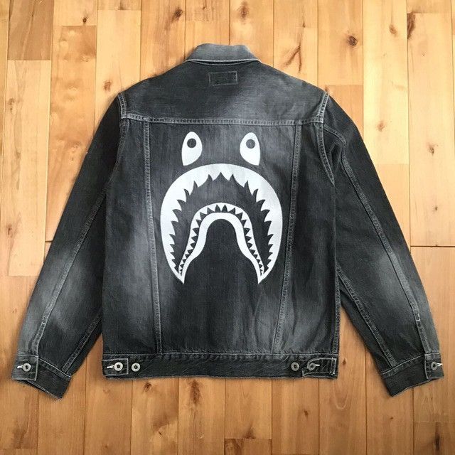 Bape BAPE Shark Denim Jacket a bathing ape Size US S / EU 44-46 / 1 - 3 Thumbnail