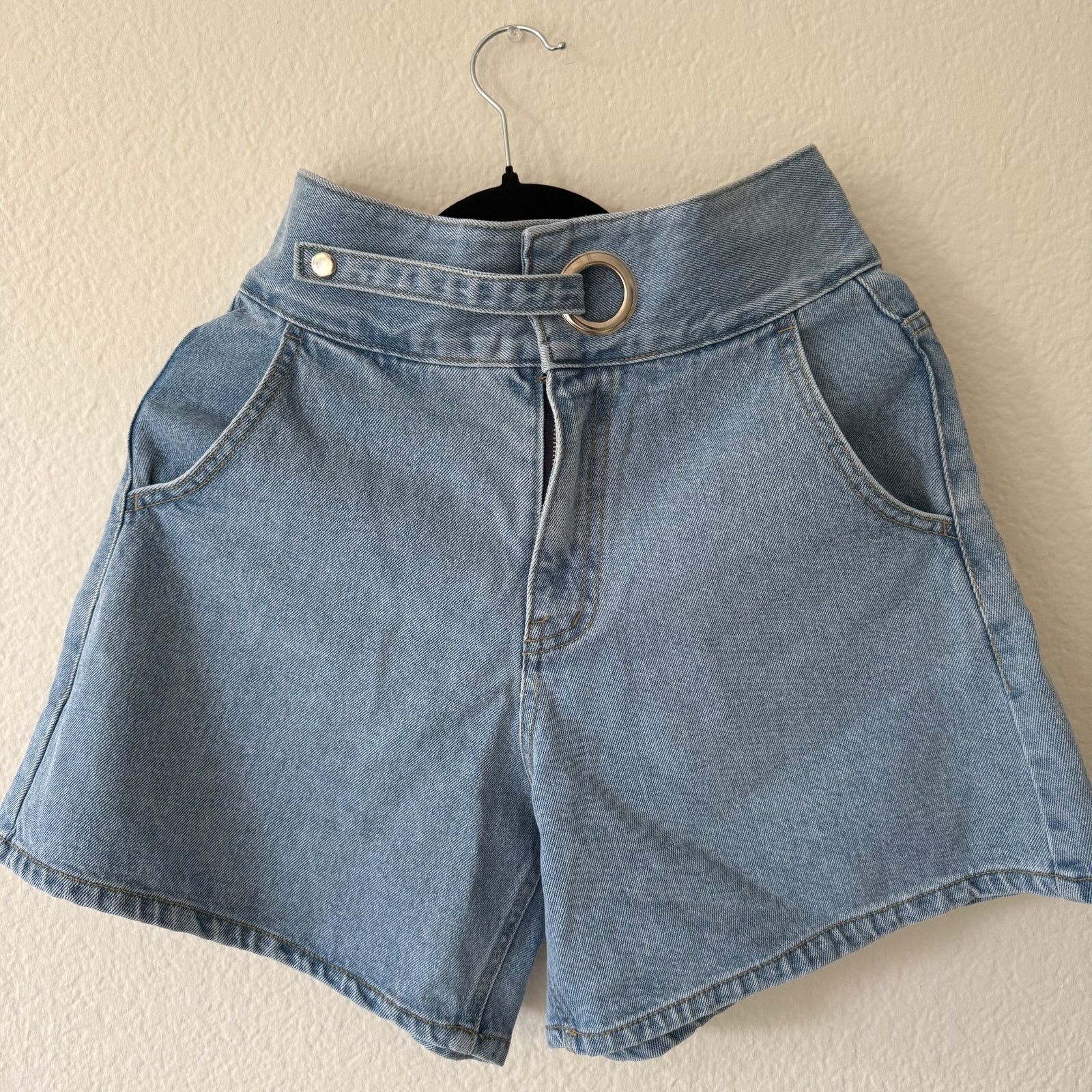 Other Sewing Korea Denim Shorts High Waisted Light Wash Women Sz M Size 28" / US 6 / IT 42 - 1 Thumbnail