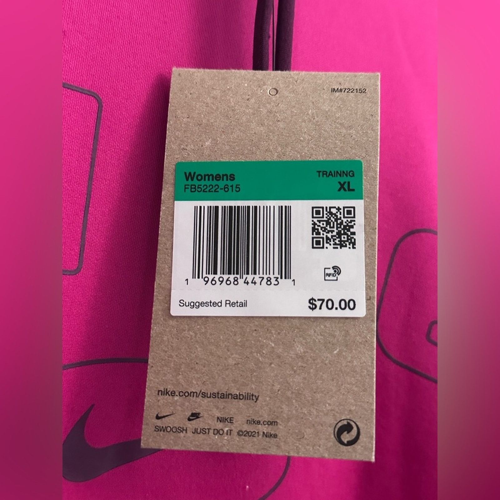 Nike Nike Therma-Fit Fleece Pullover Hoodie Women XL Fuschia Pink Size XL / US 12-14 / IT 48-50 - 2 Thumbnail