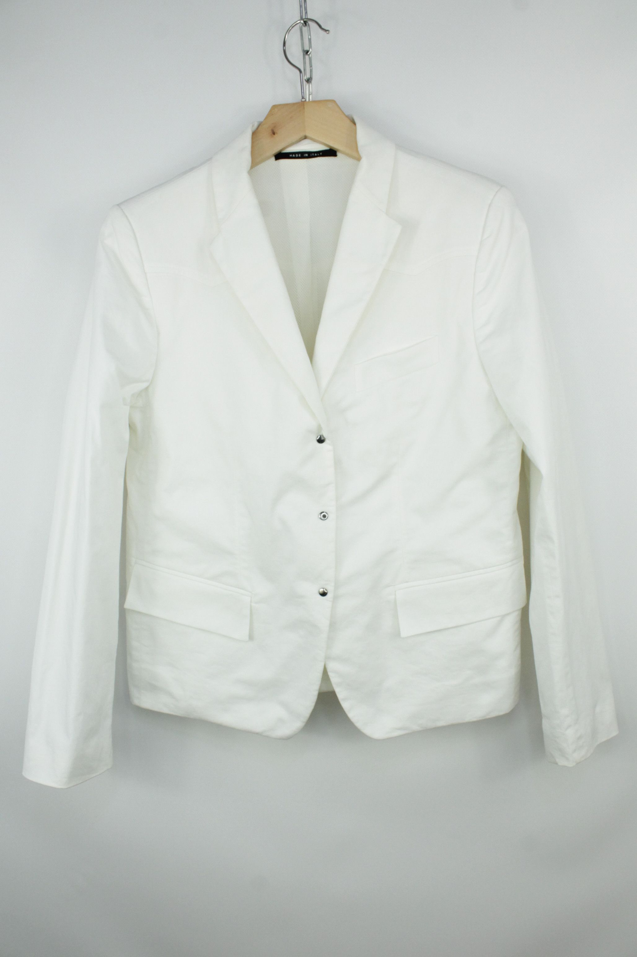 Gucci Gucci White Stretch Cotton Blazer Jacket Women's Size M / US 6-8 / IT 42-44 - 1 Thumbnail