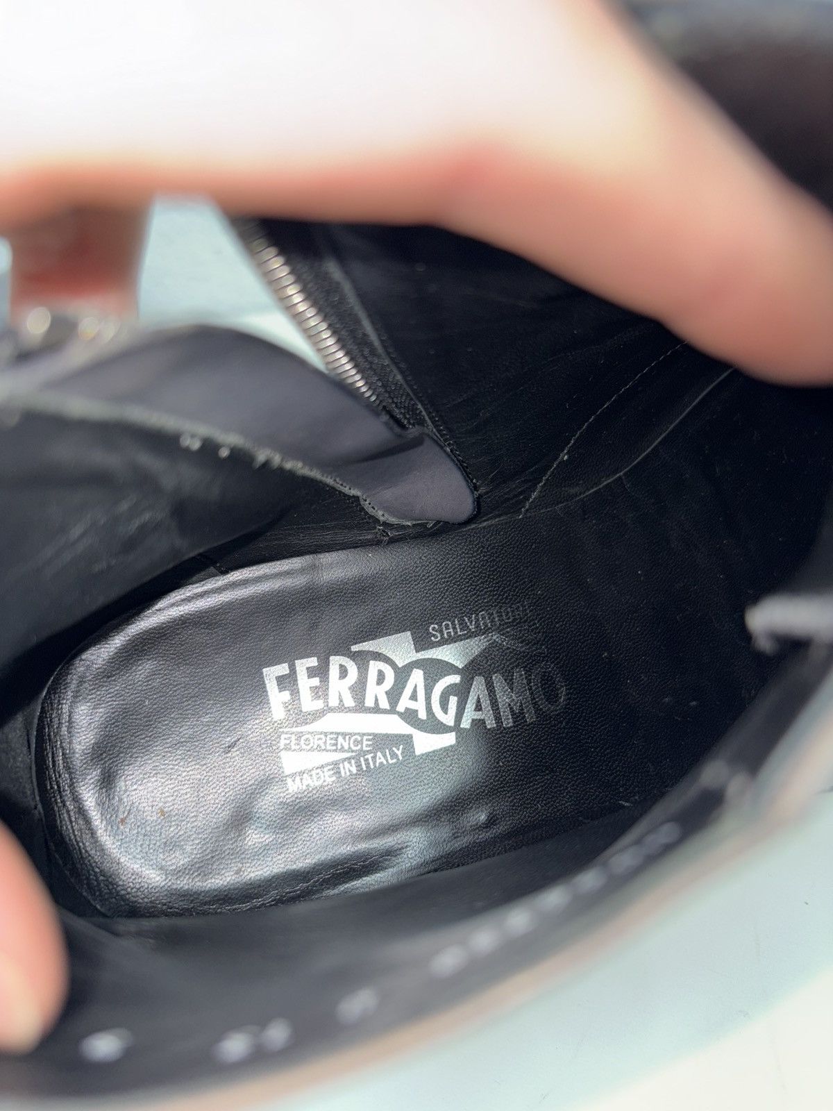 Salvatore Ferragamo Salvatore Feragamo Classic Distressed Leather Black Boots Size US 9.5 / EU 42-43 - 16 Thumbnail