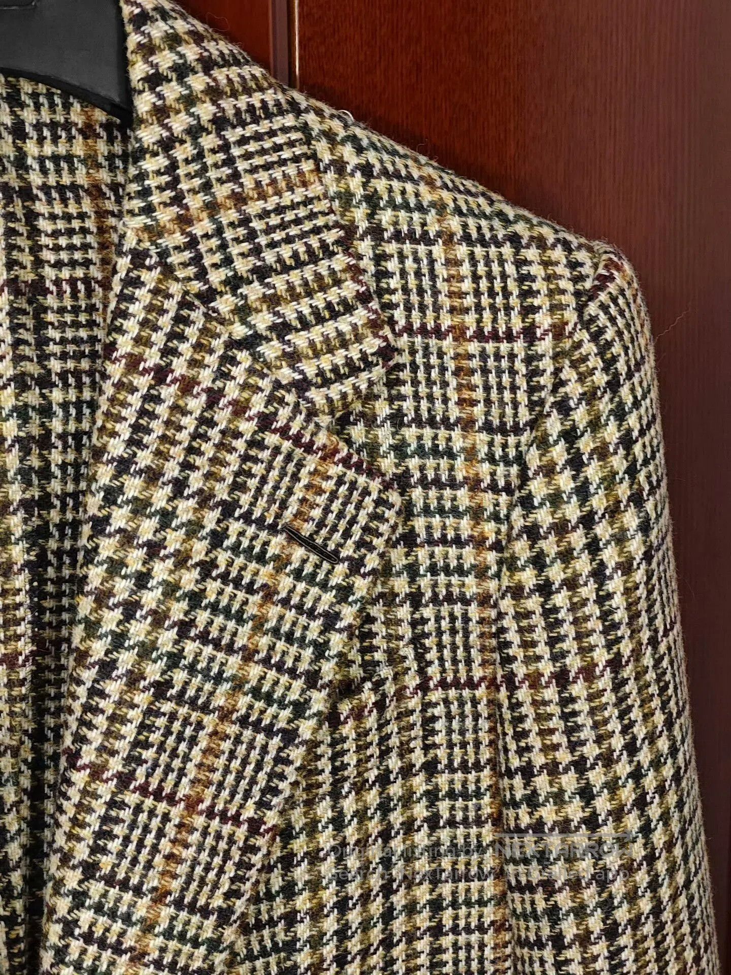 Caruso Caruso Brown Houndstooth Wool Blazer. Size US S / EU 44-46 / 1 - 2 Thumbnail
