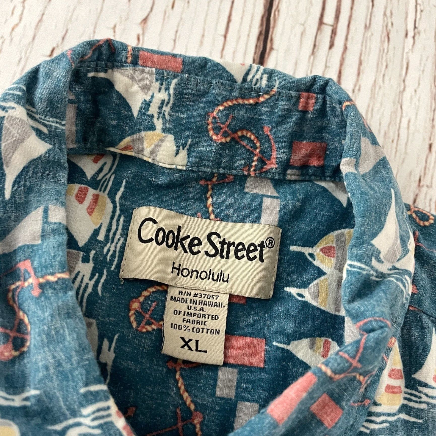 Vintage Cooke Street Shirt Hawaiian Short Sleeve Button-Up XL Men's Blue Size US XL / EU 56 / 4 - 2 Thumbnail