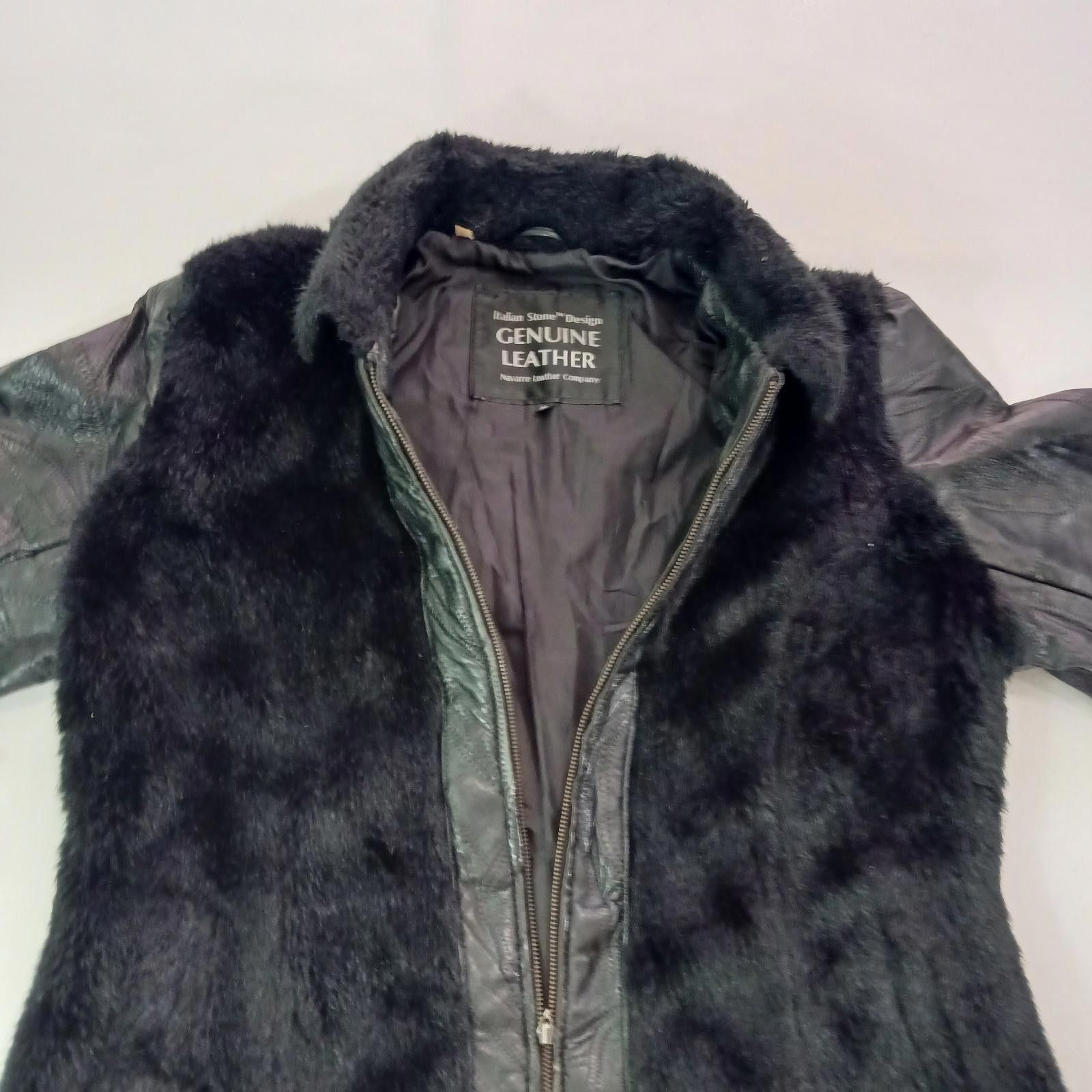 Designer Lady Italian Stone Design Genuine Leather Full Zip Jacket M Size M / US 6-8 / IT 42-44 - 10 Thumbnail