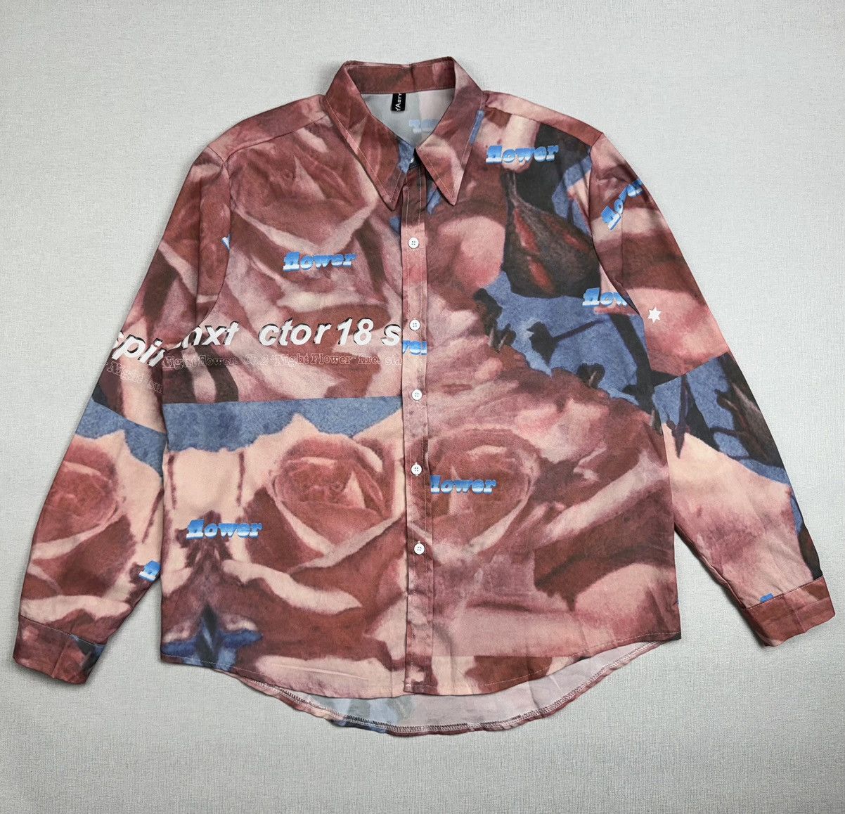 Japanese Brand × Vintage Unbranded Print Flowers Y2K Long Sleeve shirt size L Size US L / EU 52-54 / 3 - 1 Thumbnail
