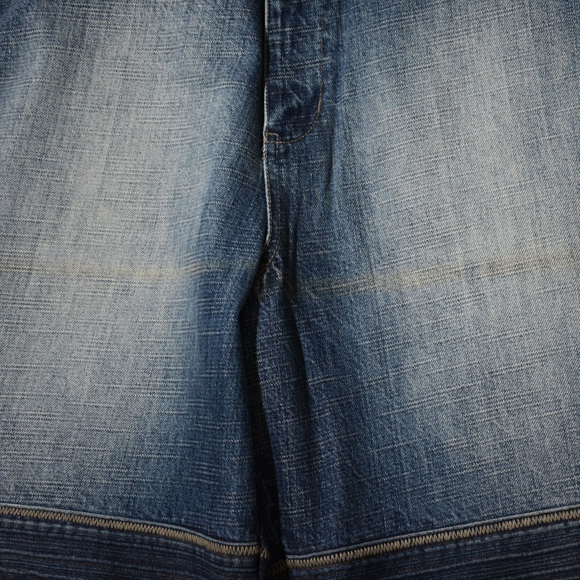 Phat Farm [Folded Discoloration] PF Denim Shorts 90s Hiphop Streetwear Size US 36 / EU 52 - 8 Thumbnail