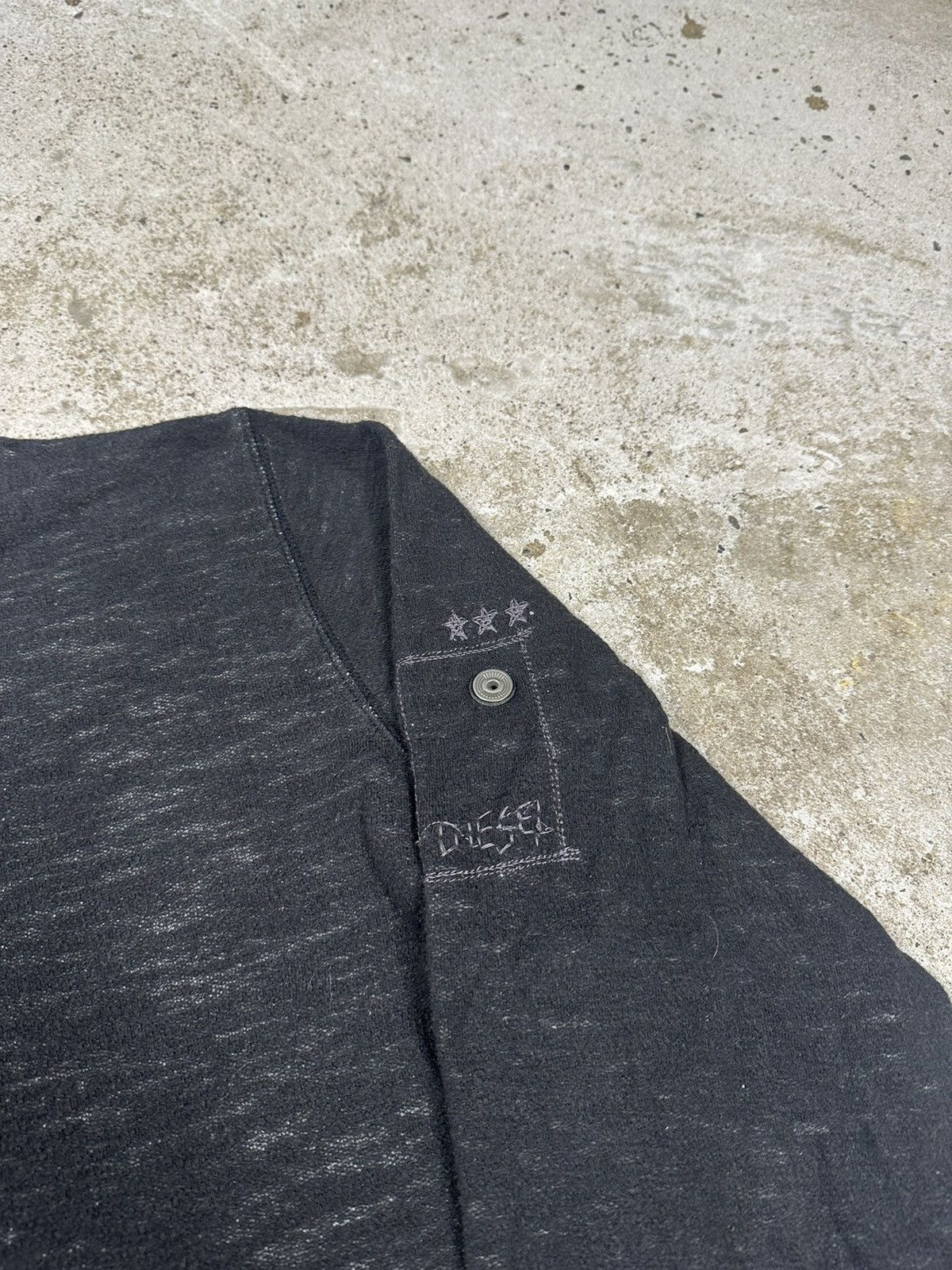Diesel × Vintage Vintage Y2K Diesel V Neck Ice Black Sweater Knit Size US L / EU 52-54 / 3 - 6 Thumbnail